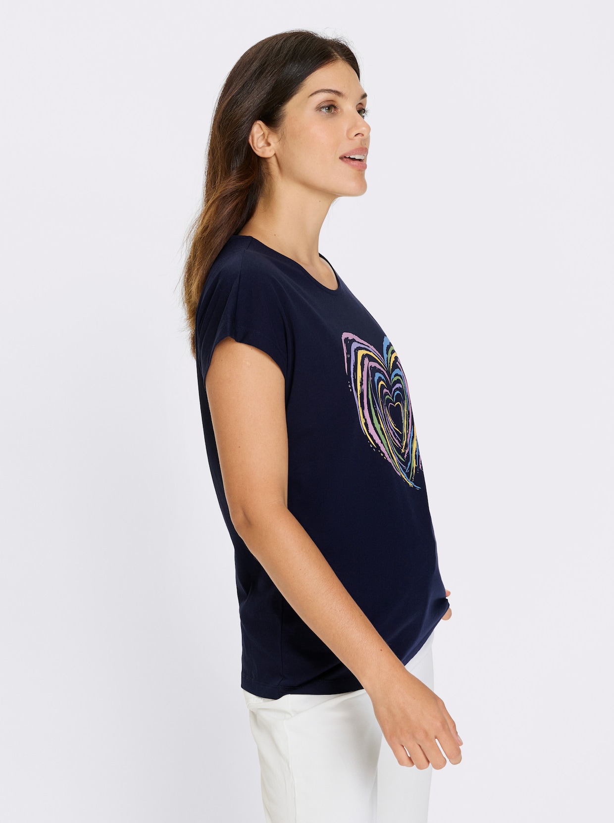Kurzarmshirt - marine-orchidee