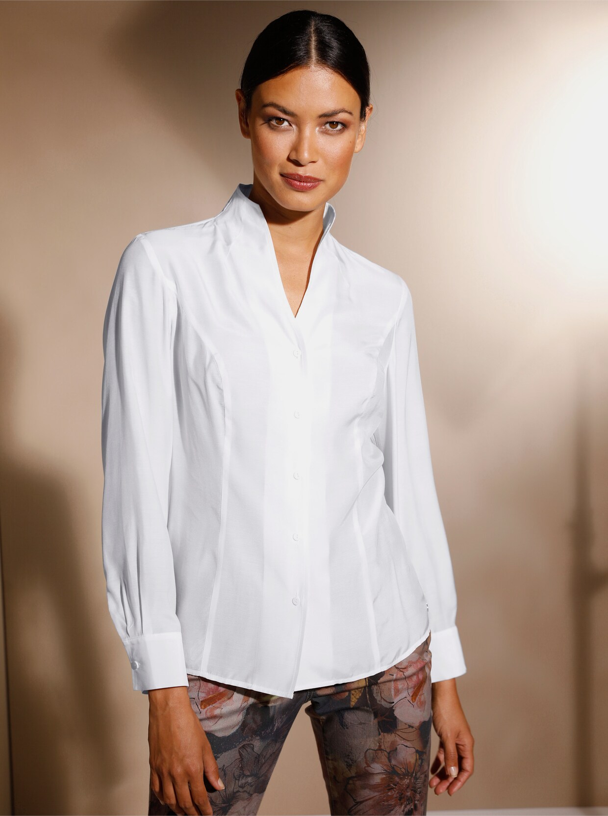 Creation L Premium Viskose-Seiden-Bluse - weiß