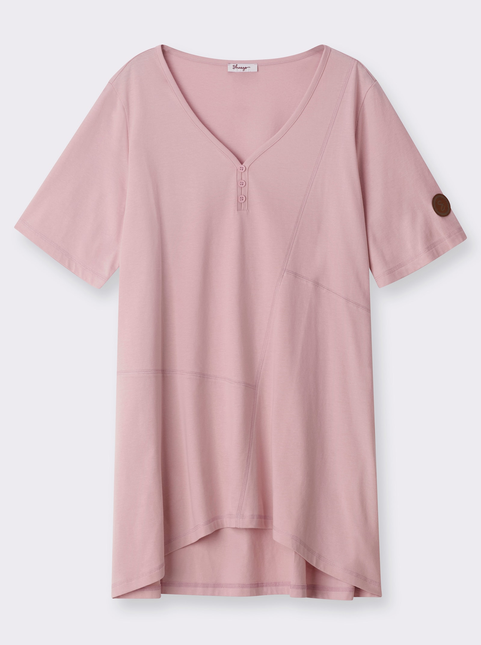 sheego Longshirt mit gerundetem Saum - hortensie