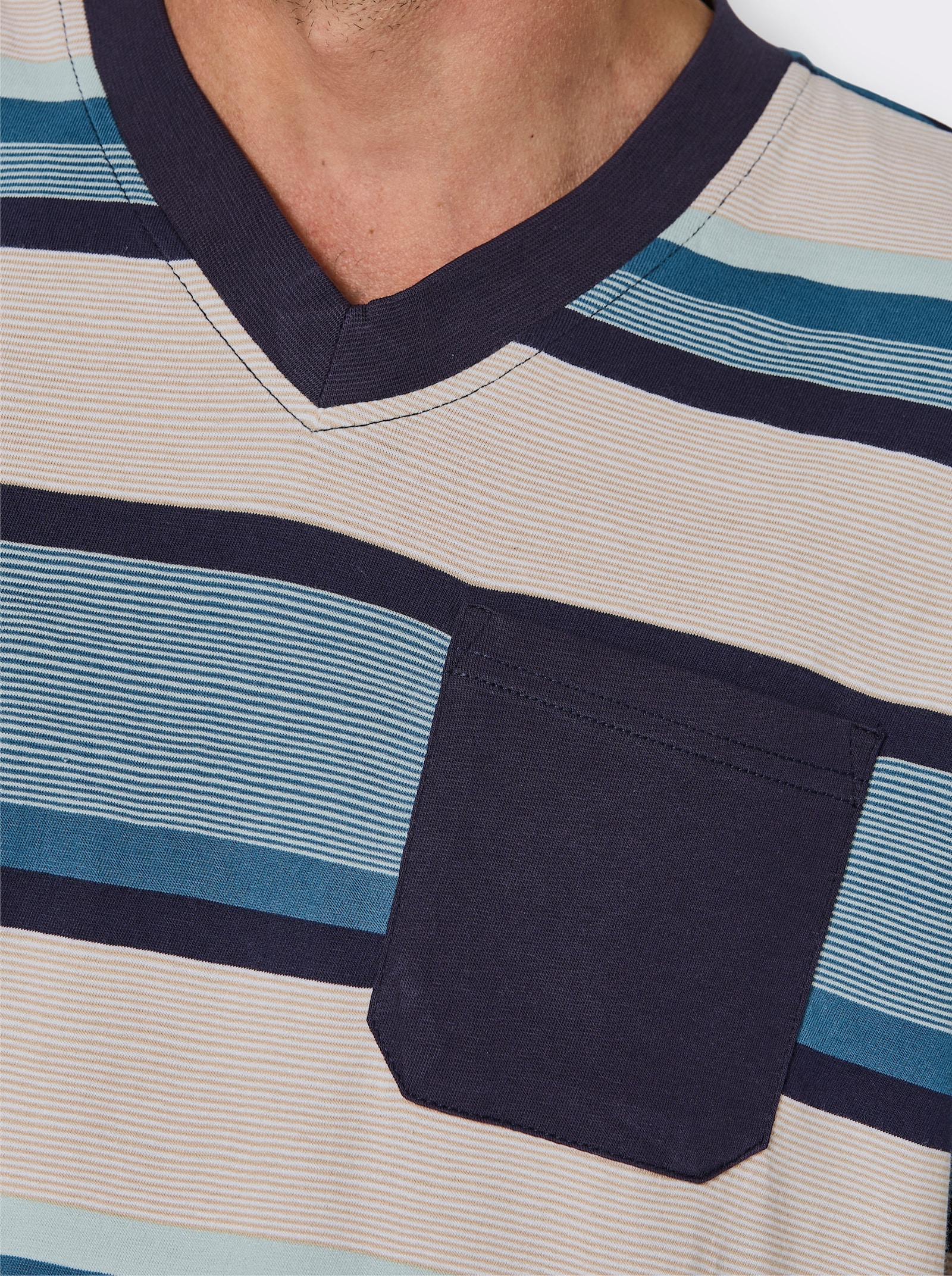 wäschepur men Shorty - marine-ecru-geringelt