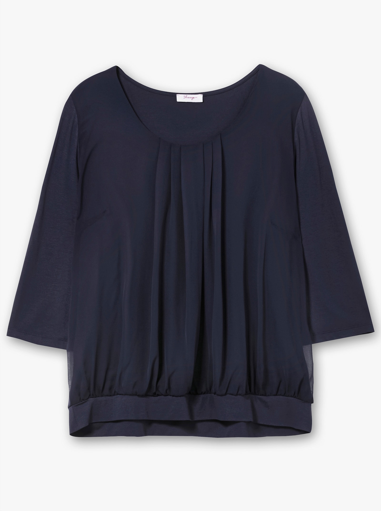sheego Blusenshirt aus Chiffon - tiefblau
