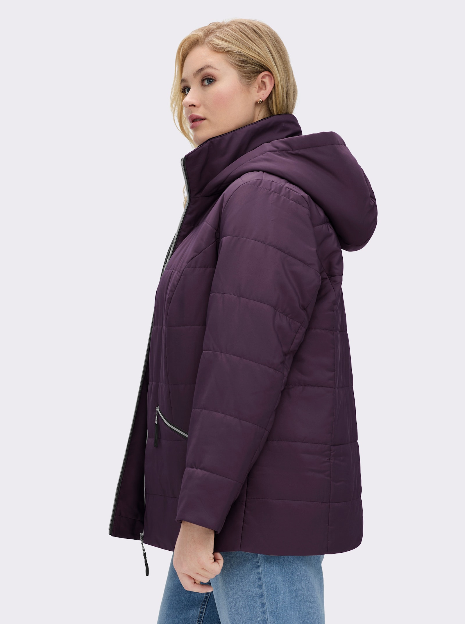 Steppjacke mit Wattierung, wärmend - aubergine
