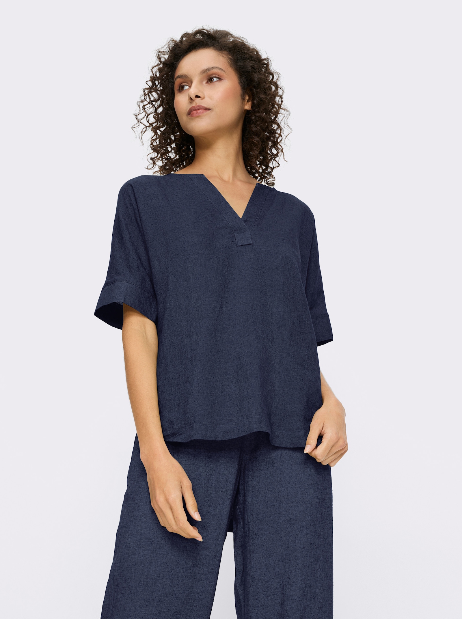 heine Hosenanzug mit Leinen - marine