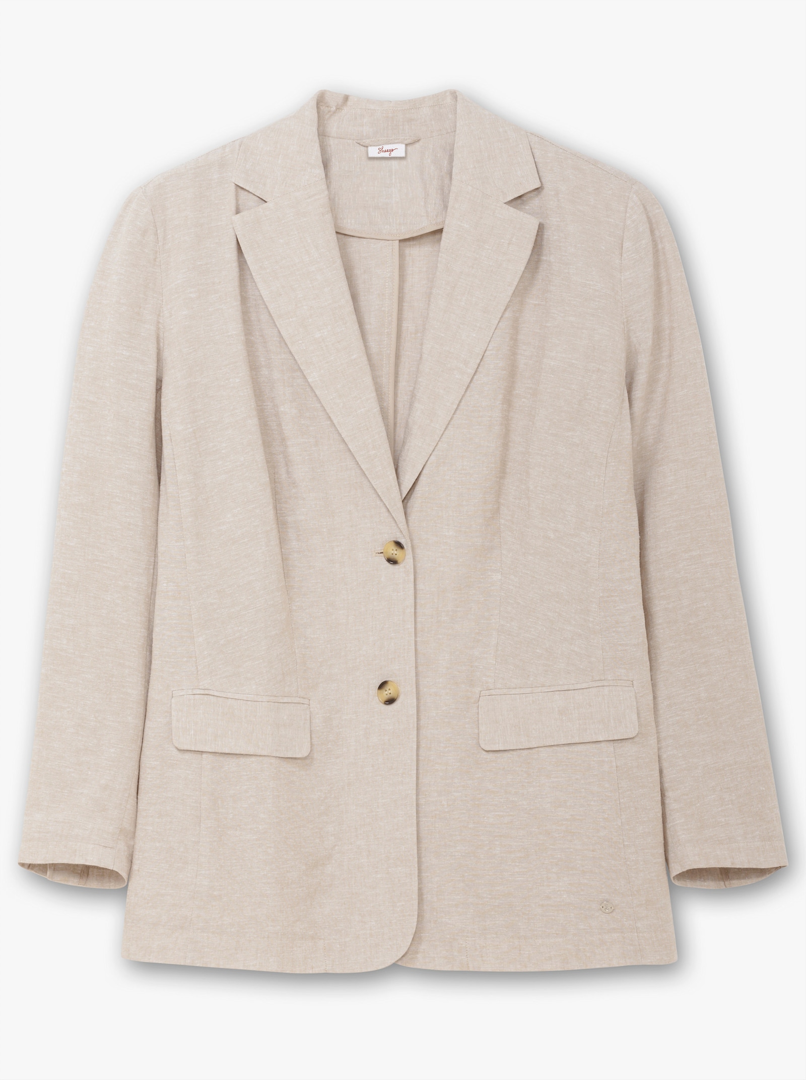 sheego Blazer im Leinenmix, leicht tailliert - beige