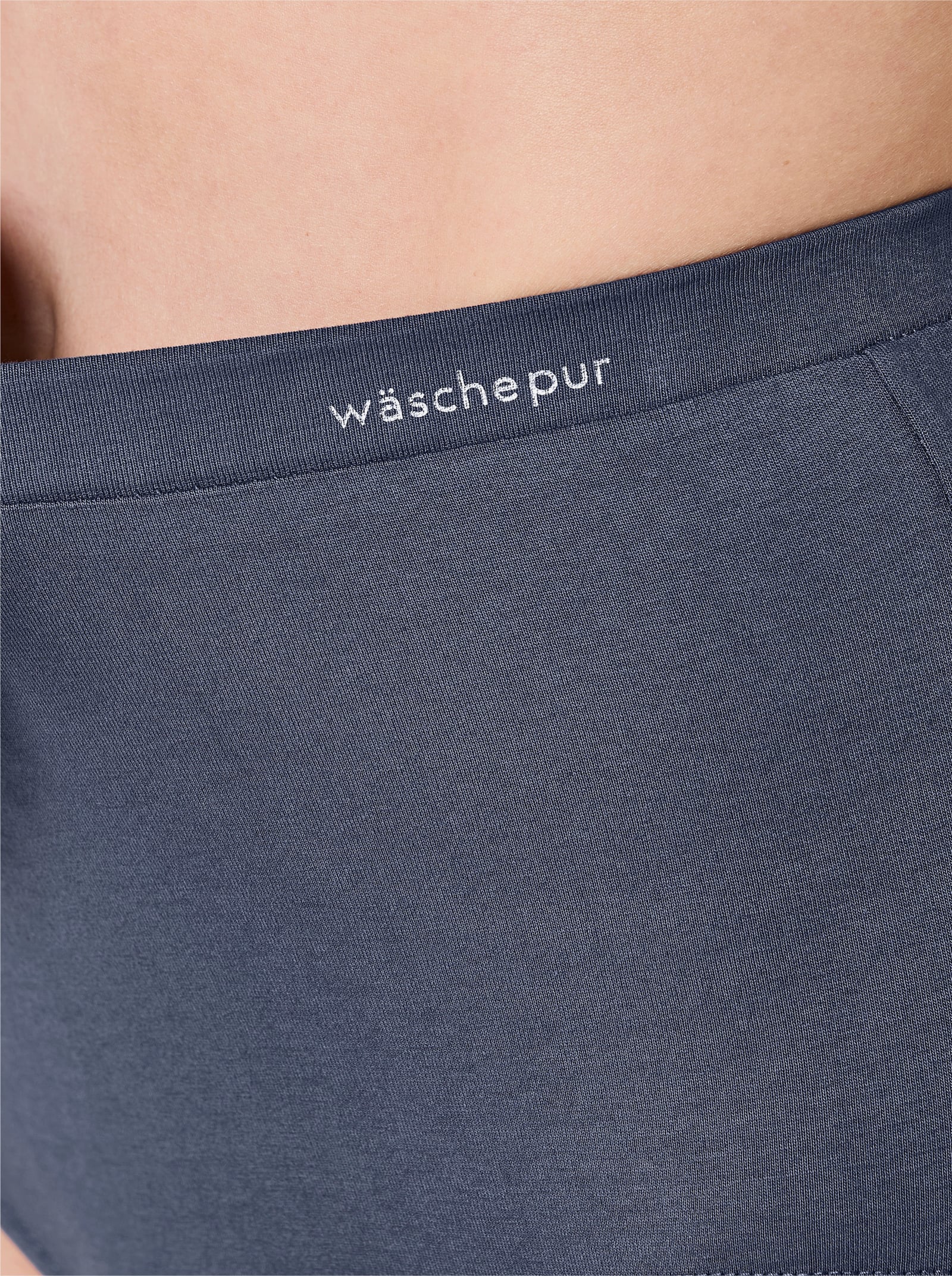 wäschepur Taillenslip - 2x weiß-gestreift + 2x rauchblau