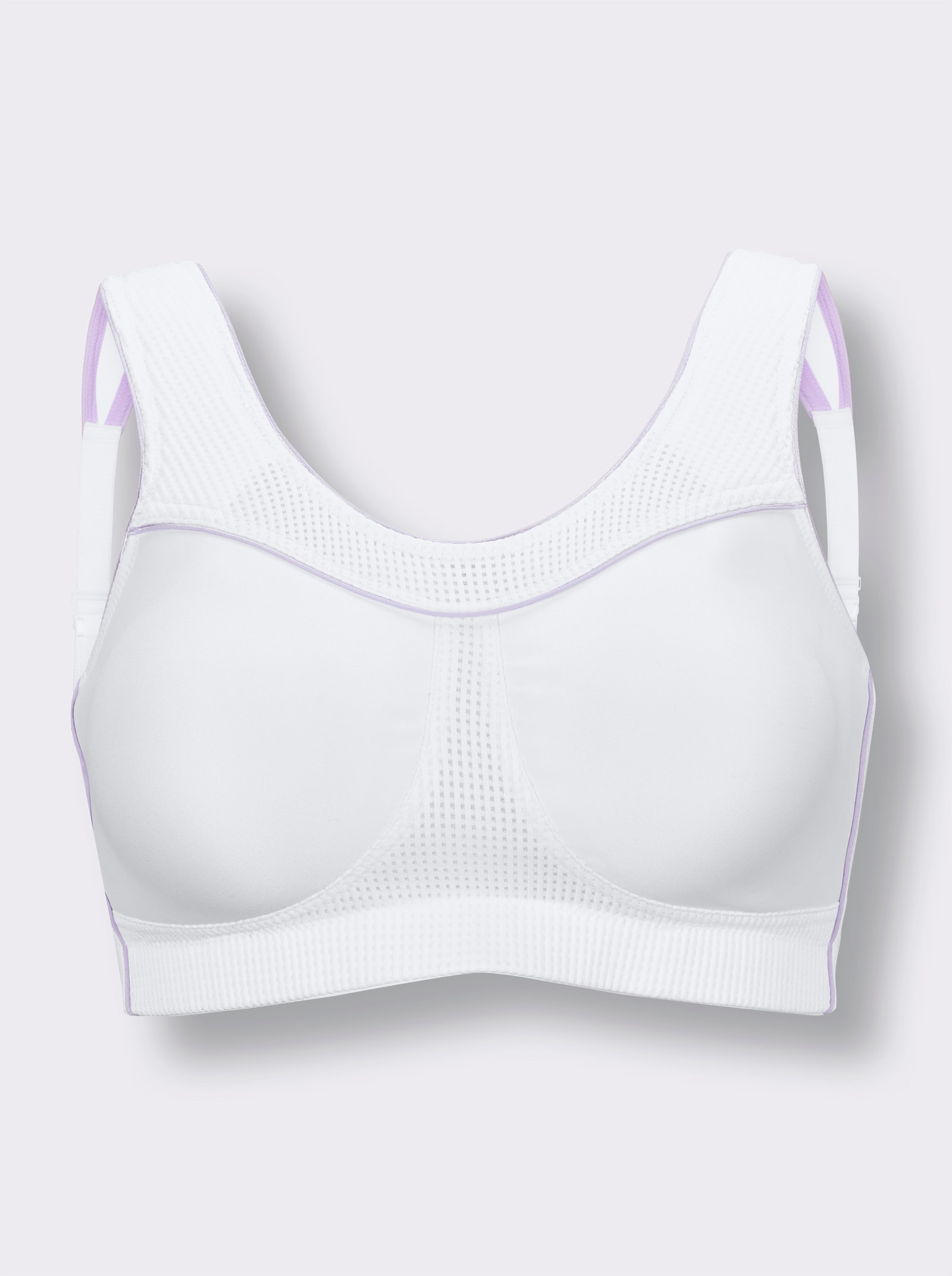 Sport-BH ohne Bügel aus atmungsaktivem Spacer-Gewebe - weiß