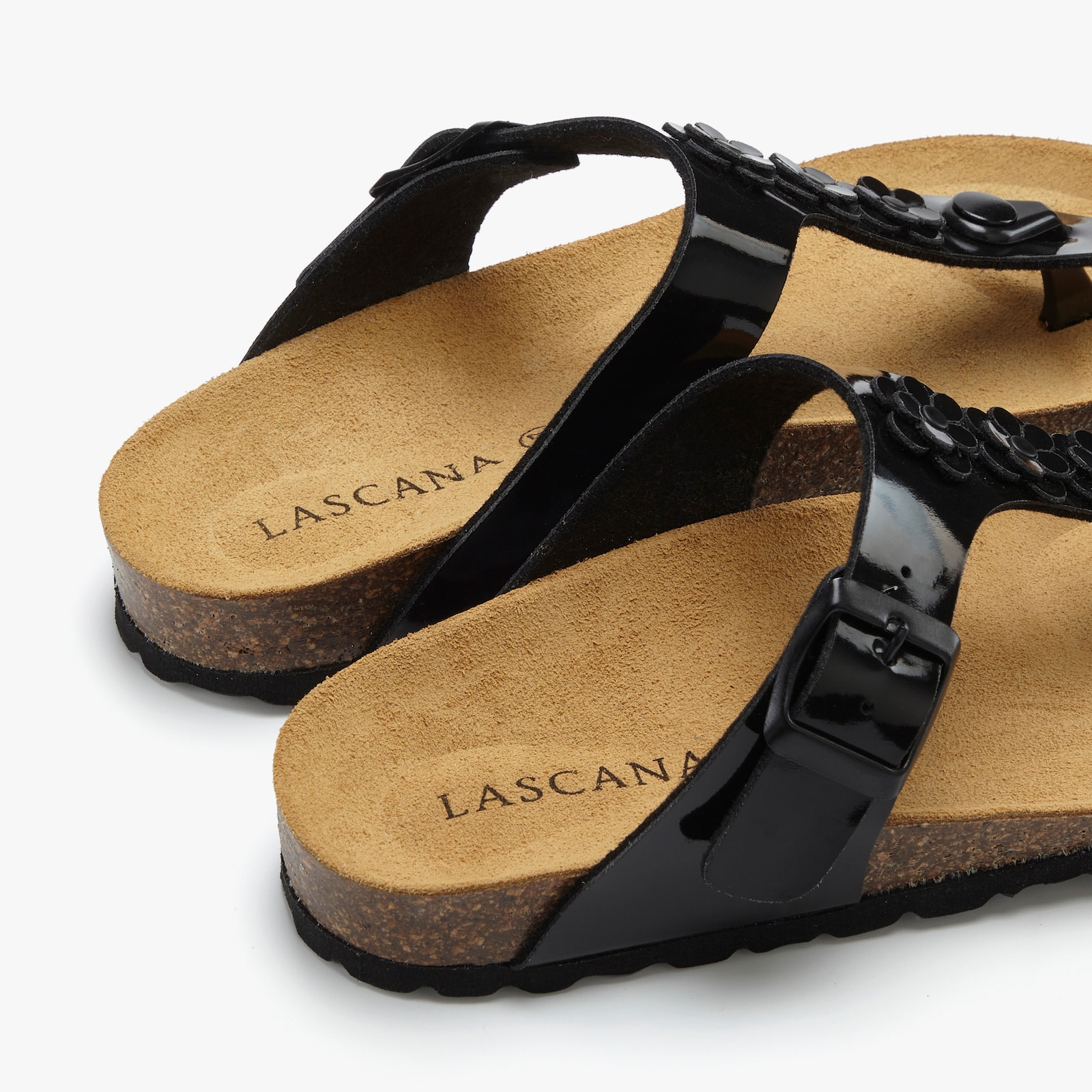 LASCANA Zehentrenner - schwarz lack