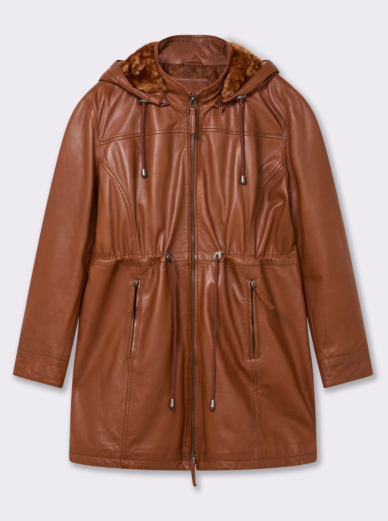 Mainpol Lederjacke aus Lammnappa - cognac