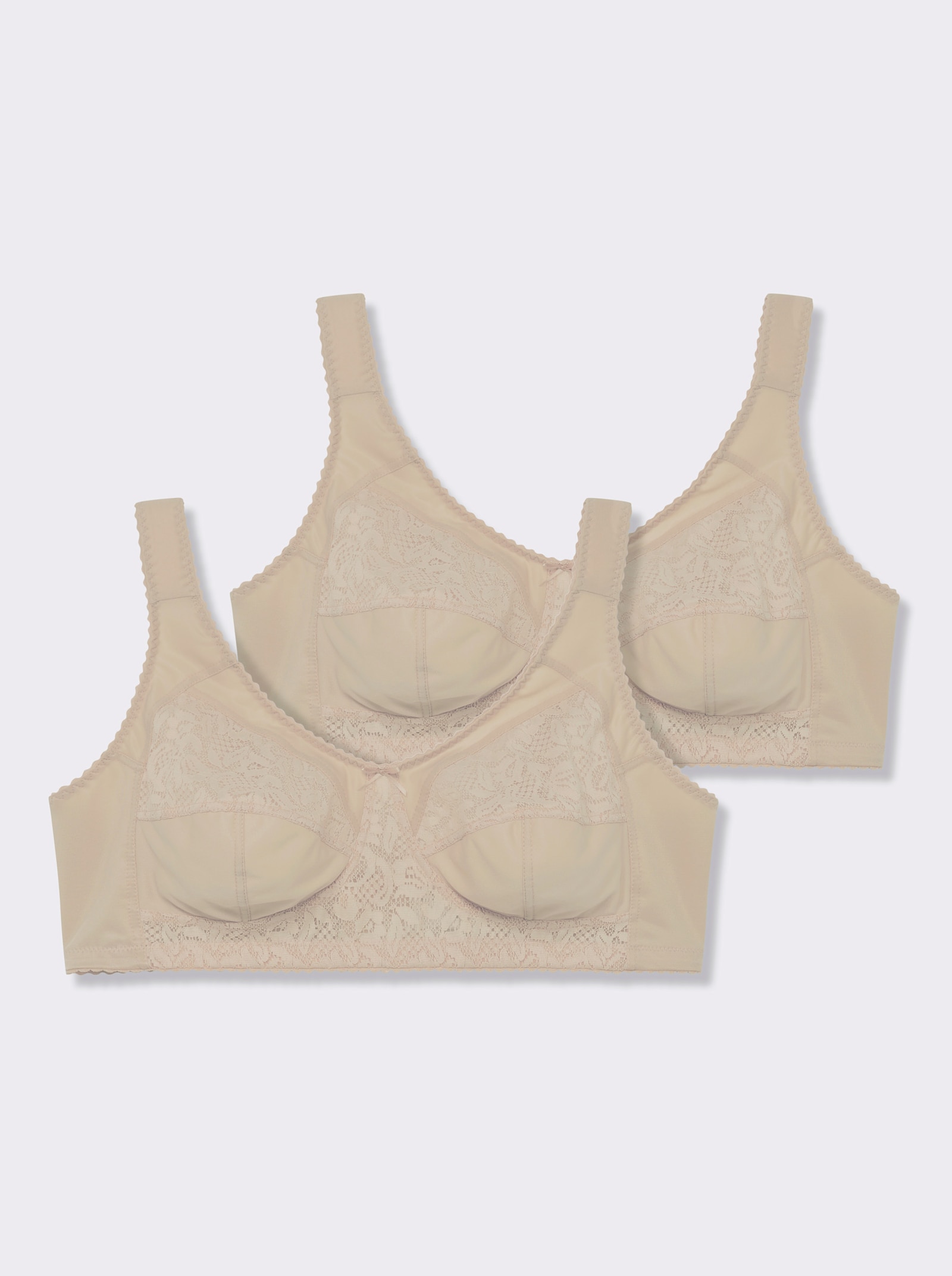wäschepur Entlastungs-BH ohne Bügel mit Stretch-Spitze - elfenbein