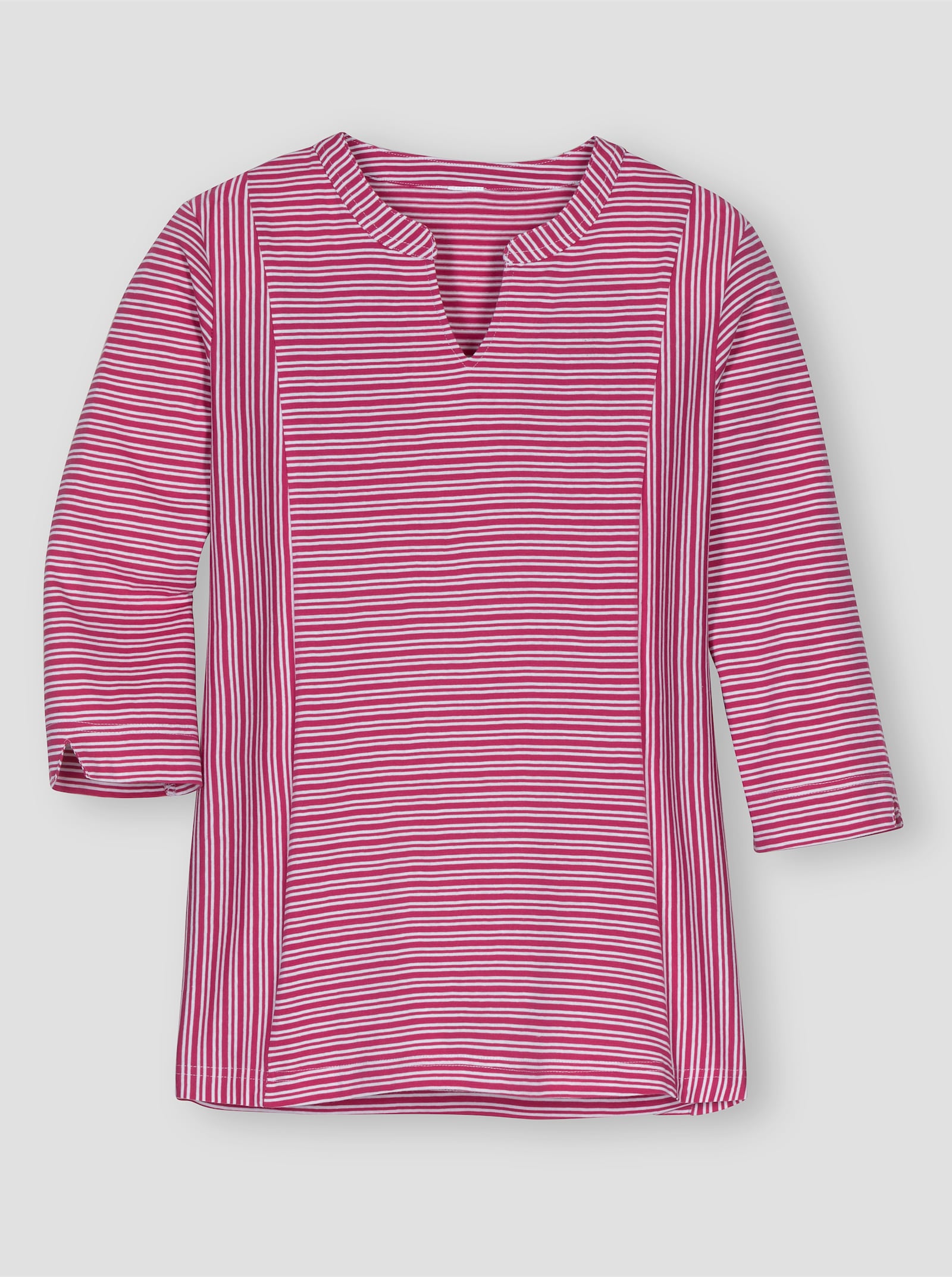 3/4-Arm-Shirt - fuchsia-weiß-gestreift