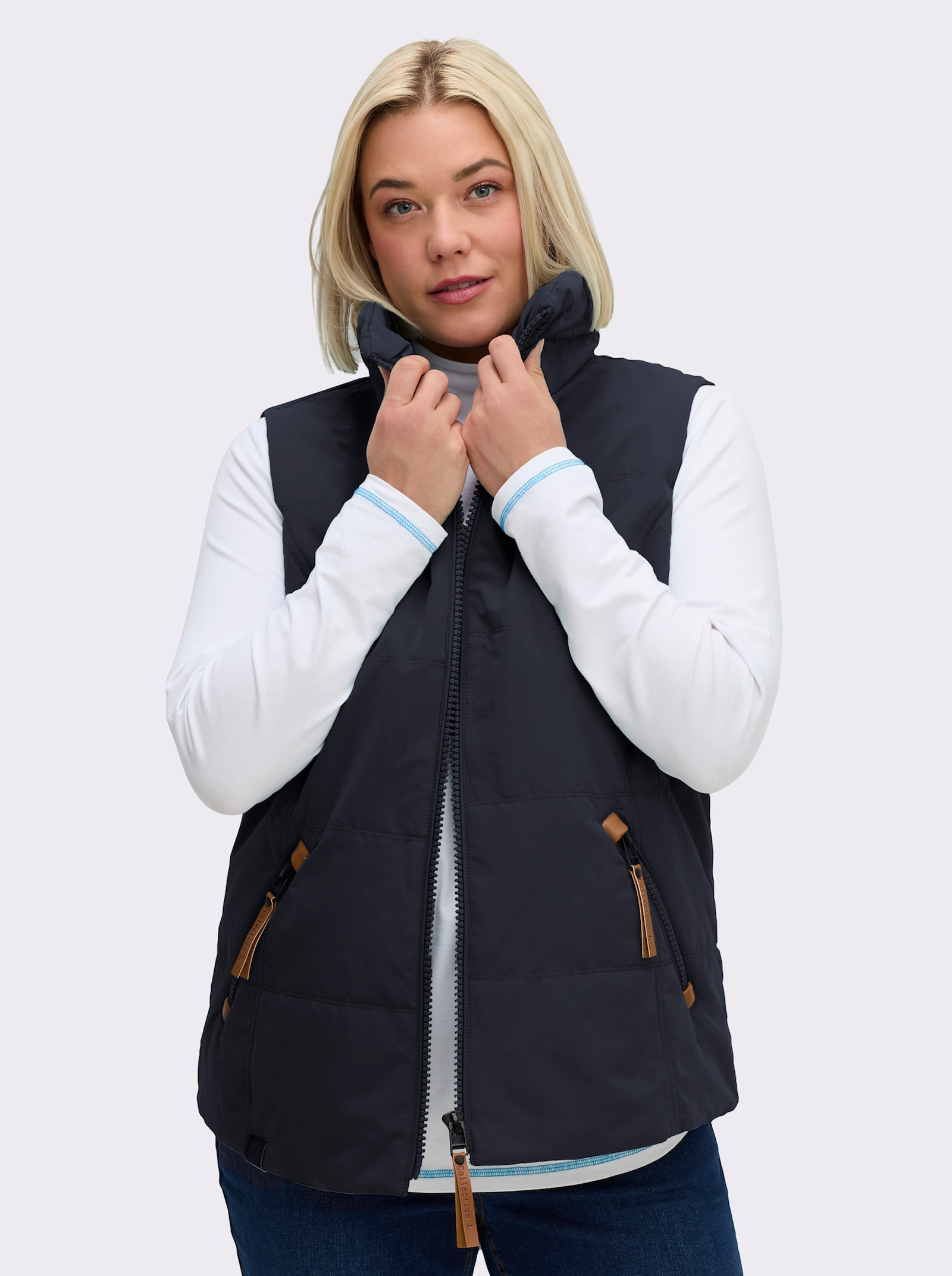 Steppweste in Microfaser-Qualität - marine