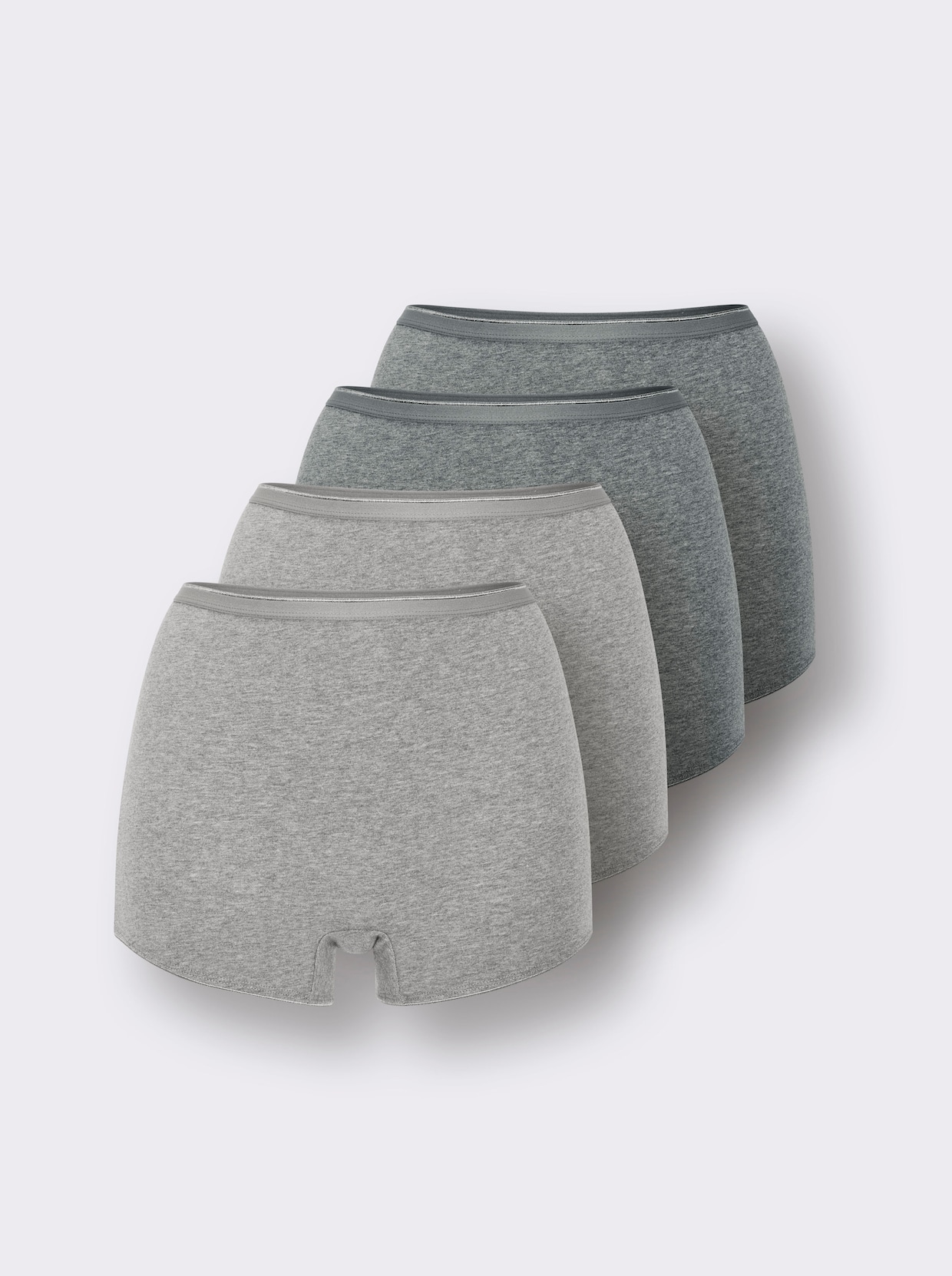 wäschepur Panty im Melange-Dessin - 2x grau-meliert + 2x anthrazit-meliert