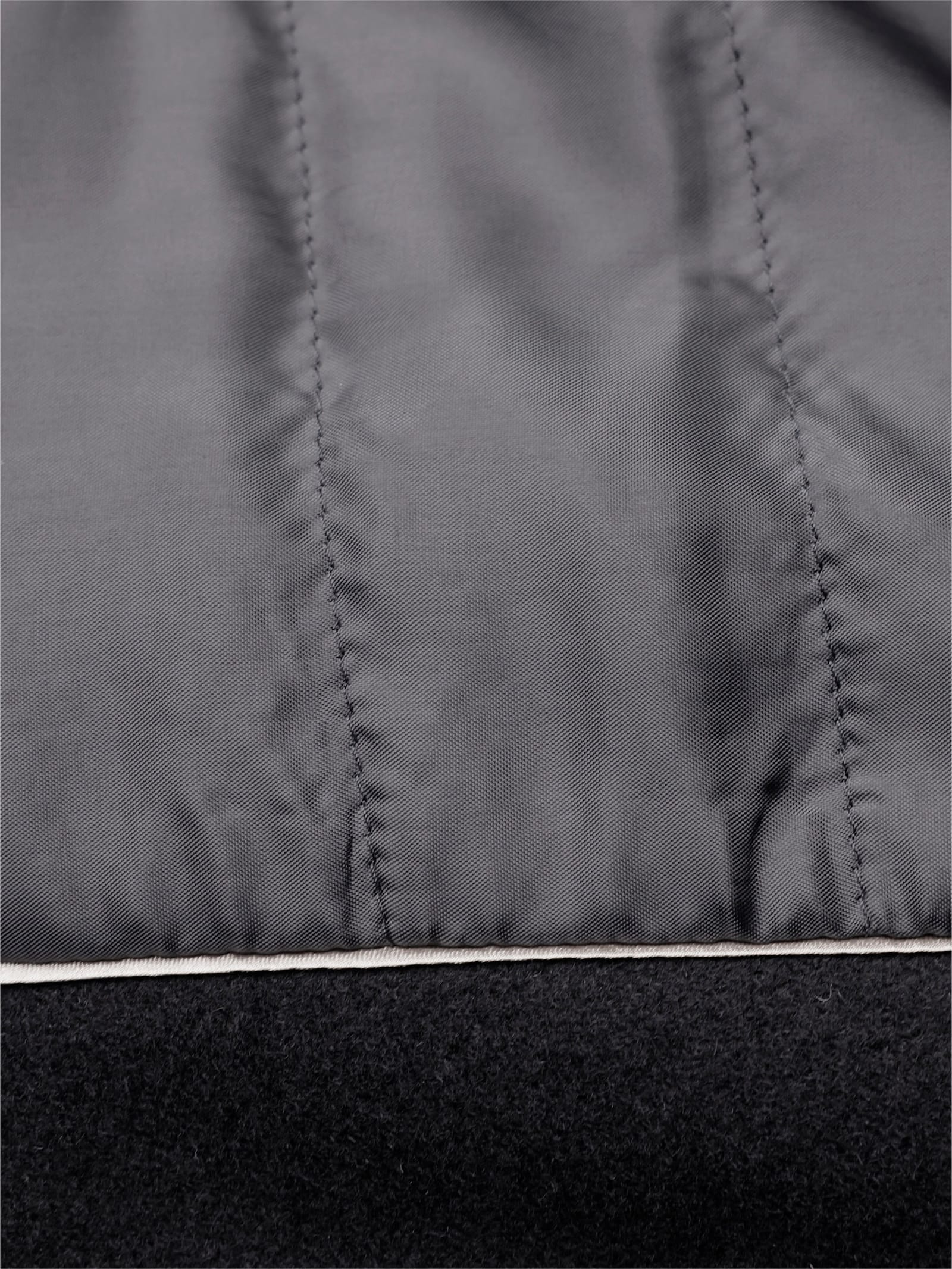 CREATION L PREMIUM Wolljacke mit Pelz-Imitat-Kragen - schwarz