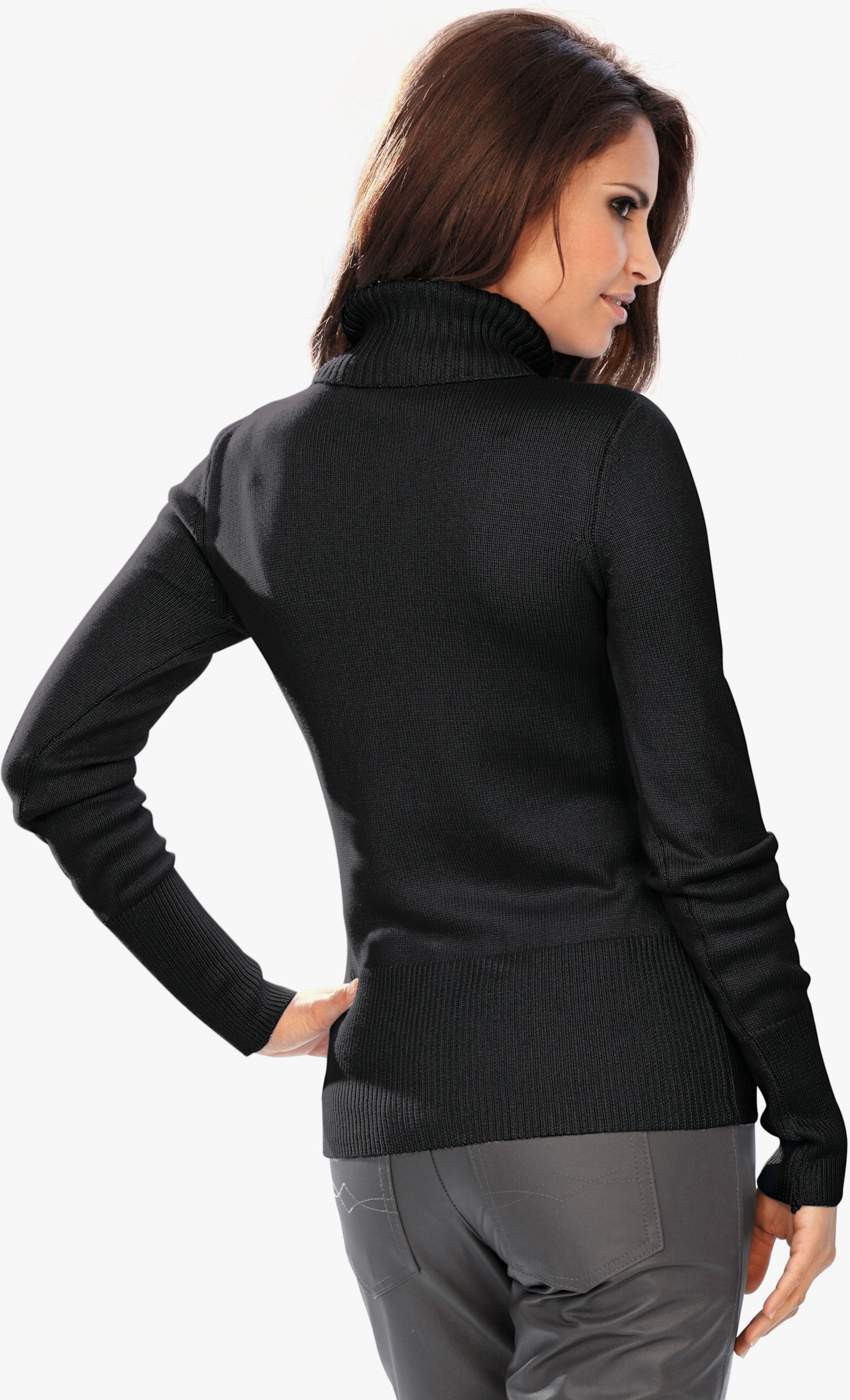 heine Pullover met rolkraag en kasjmier - zwart