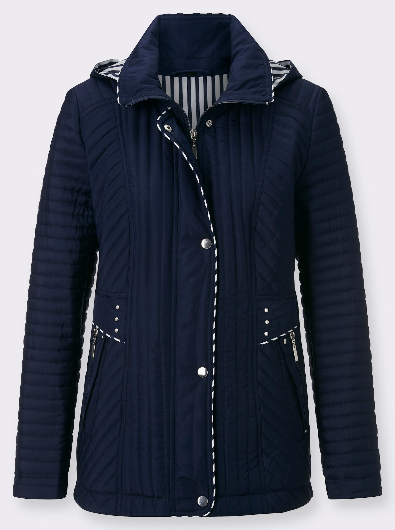 Steppjacke mit abzippbarer Kapuze - marine