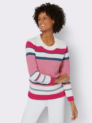 Pullover - pink-ecru-geringelt