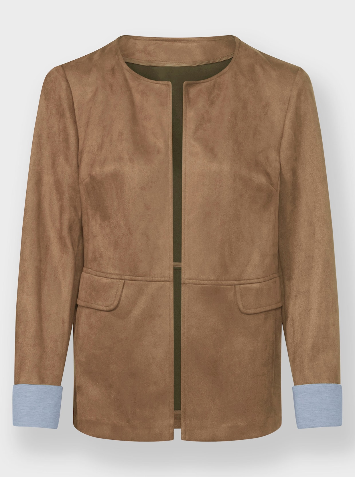 Blazer van imitatieleer - camel
