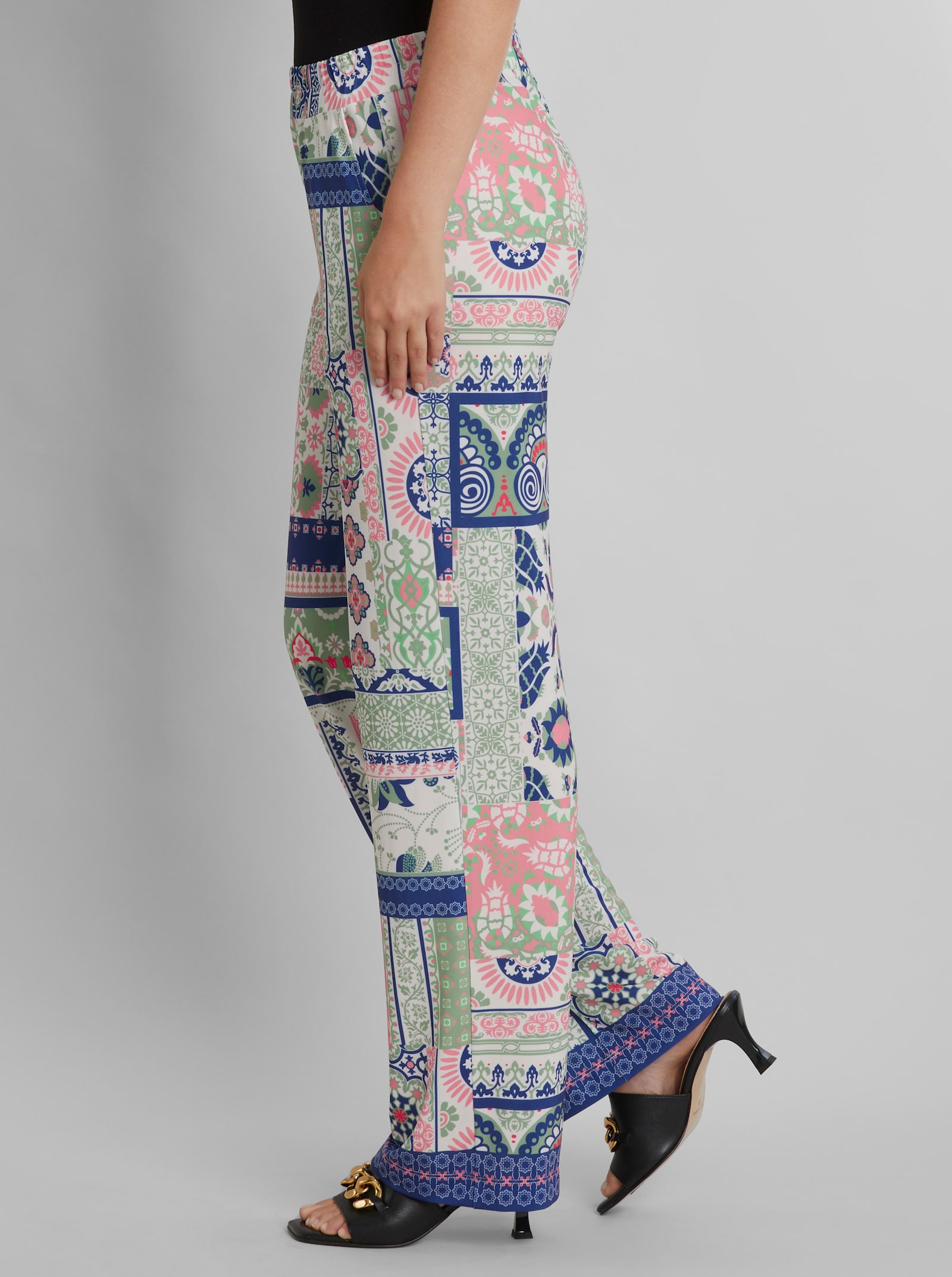 heine Schlupfhose aus Kofferware - eucalyptus-royalblau-bedruckt