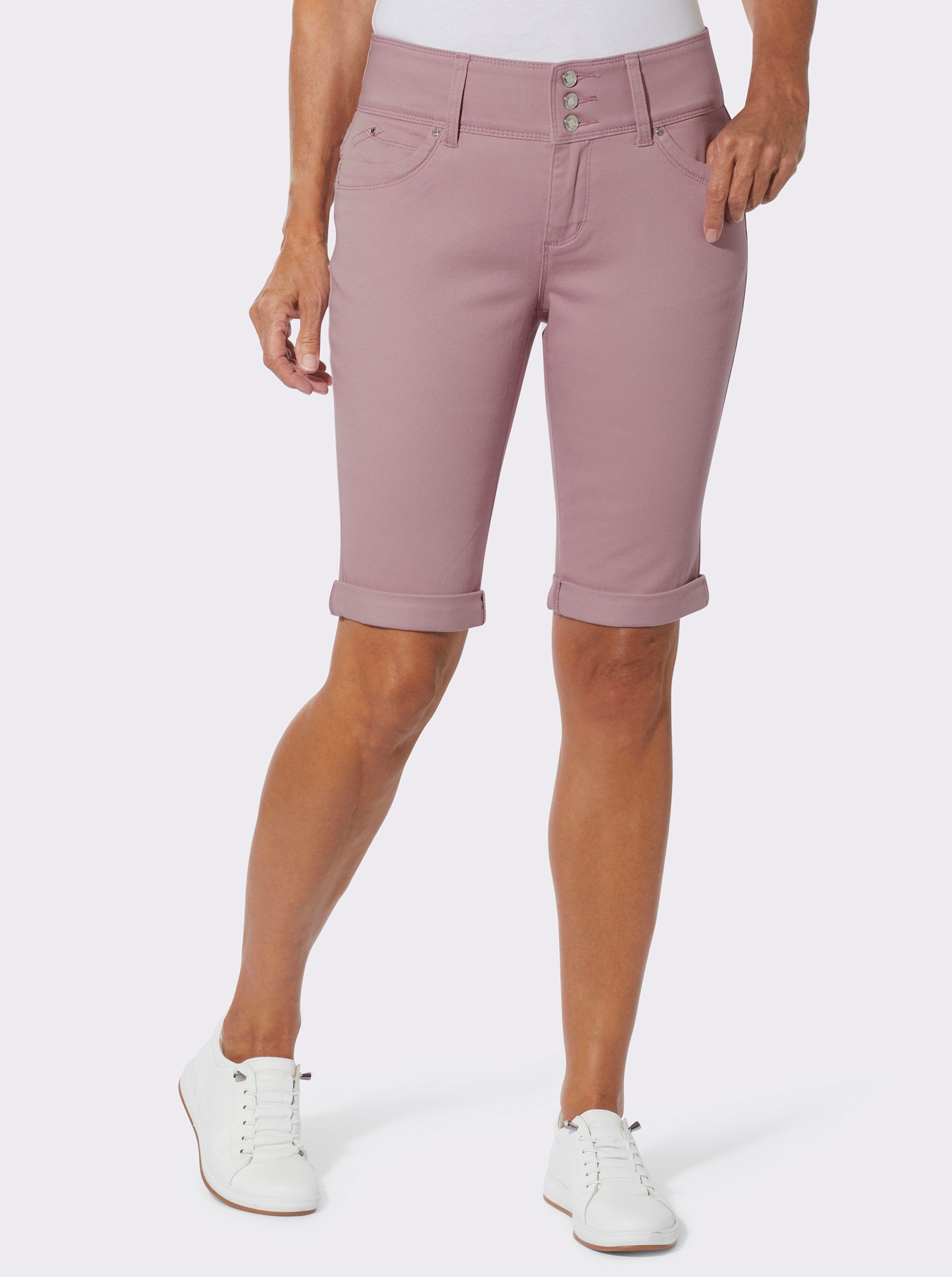 Bermudas mit gekrempeltem Saum - mauve