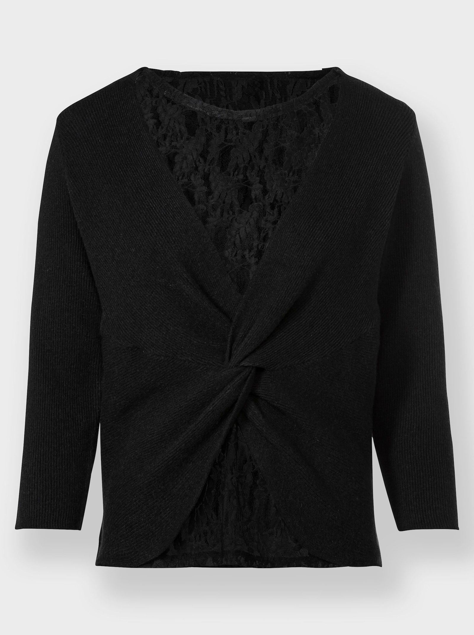 heine 3/4 Arm-Pullover mit Knoten-Detail - schwarz