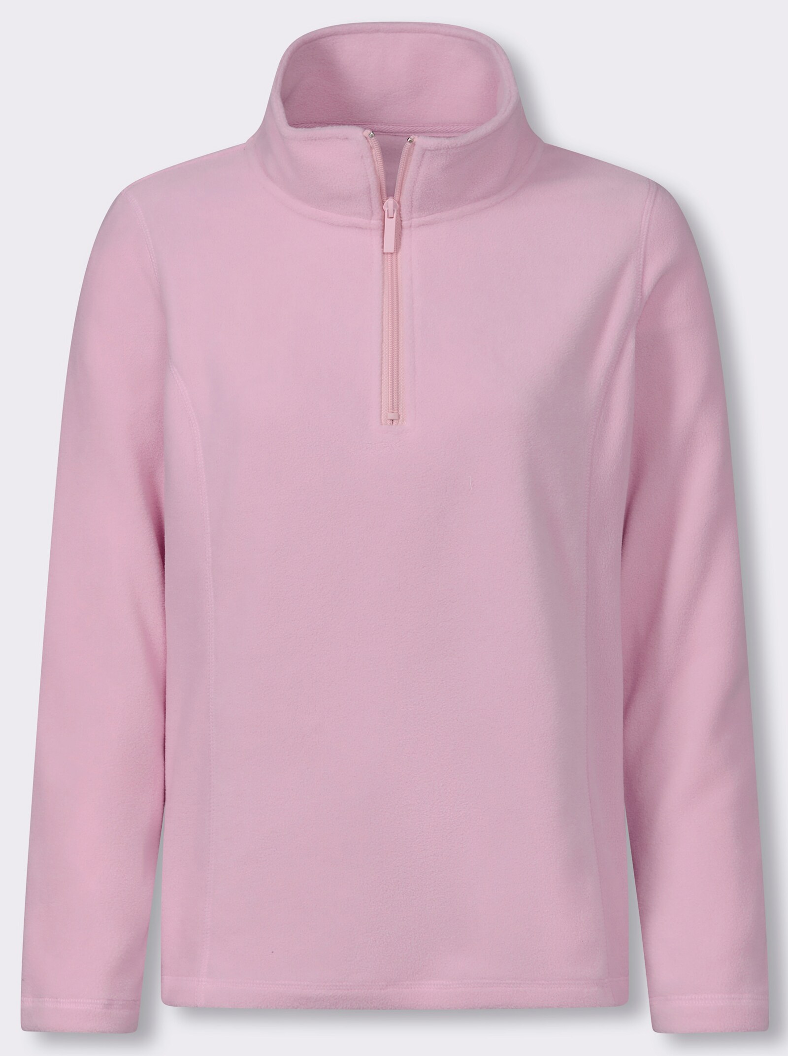 Fleeceshirt mit Stehkragen - rosé