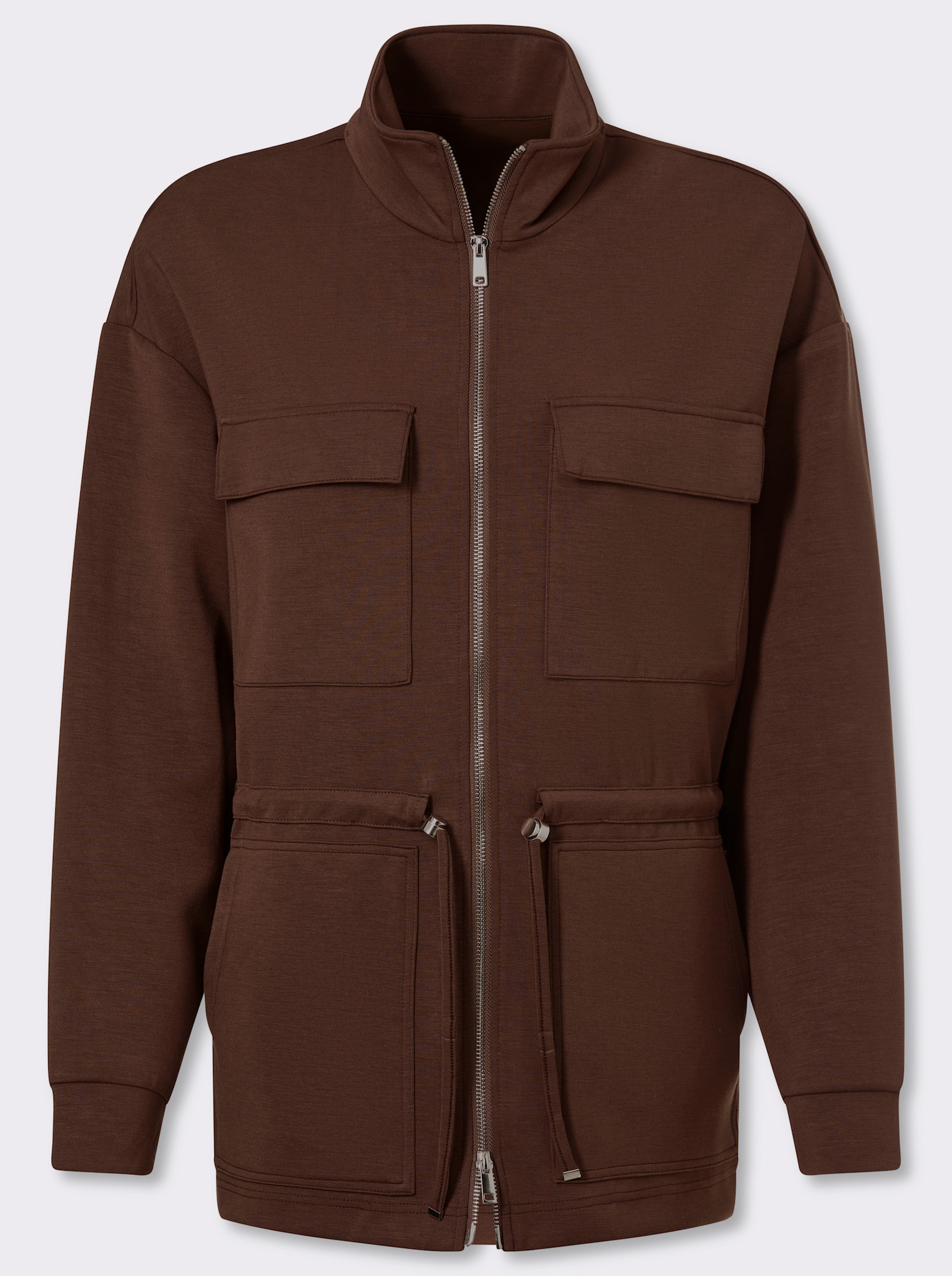 heine Jacke mit Tunnelzug in der Taille - schoko