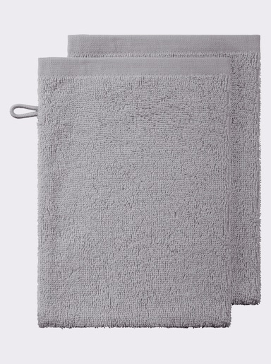 wäschepur Handdoek van gevolde badstof - steengrijs