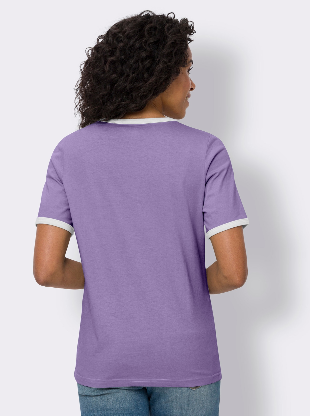 Shirt met korte mouwen - lavendel/ecru