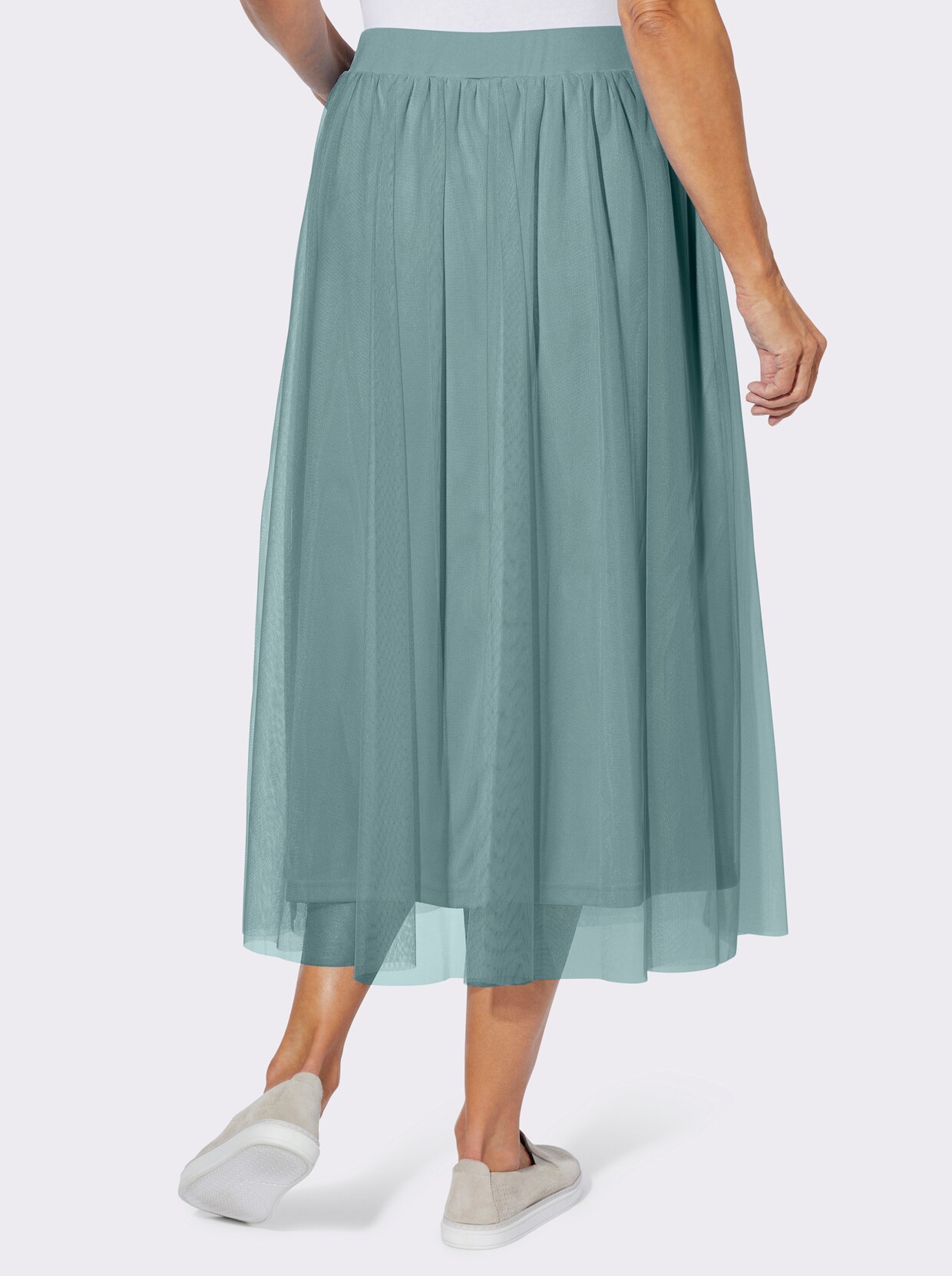 Plisseerock in Mesh-Qualität, gefüttert - jade