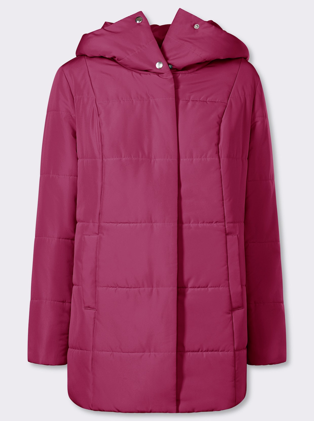 Gewatteerde jas met capuchon - malve