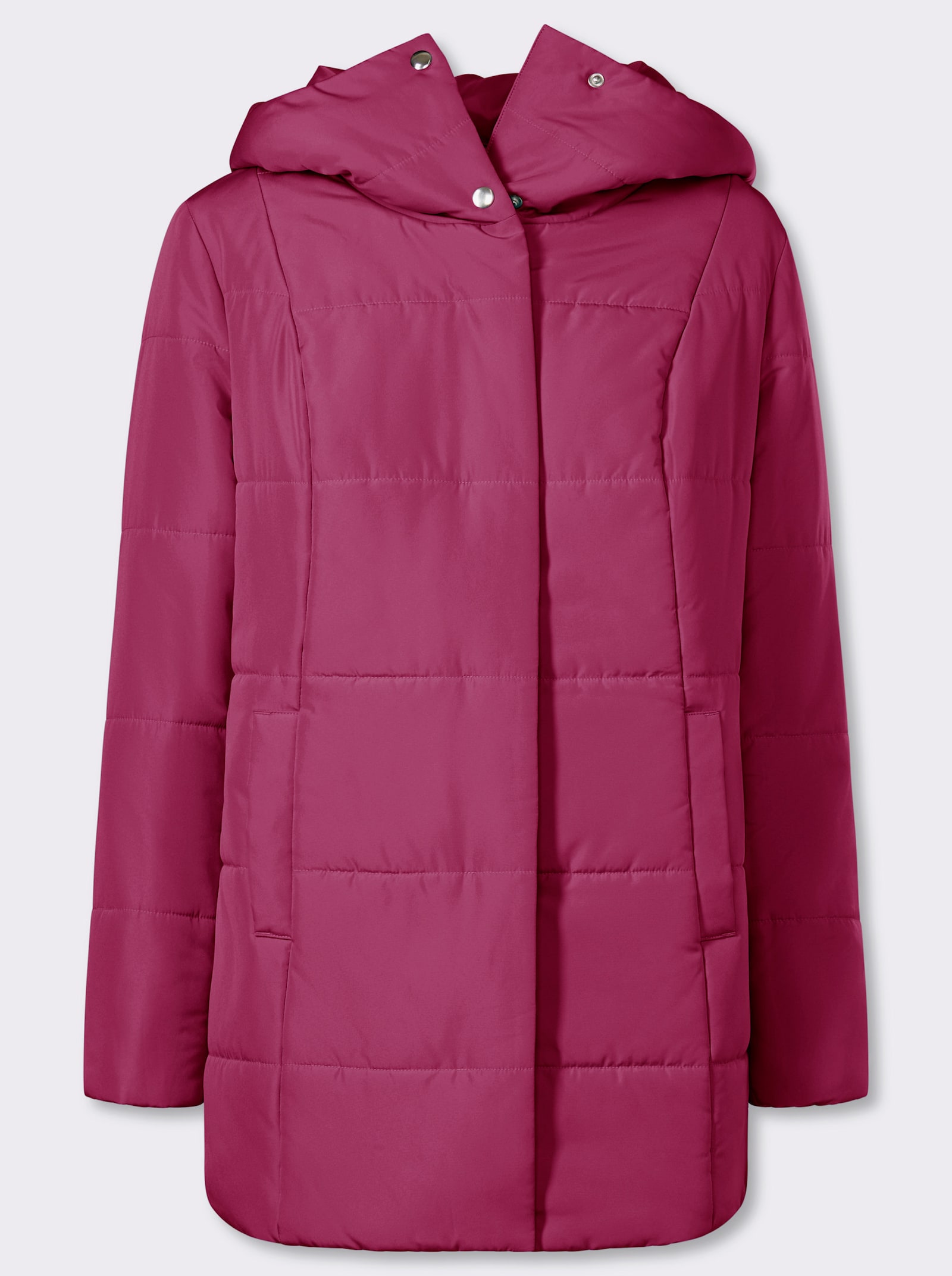 Gewatteerde jas met capuchon - malve