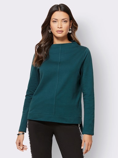 Langarmshirt hinten länger - petrol