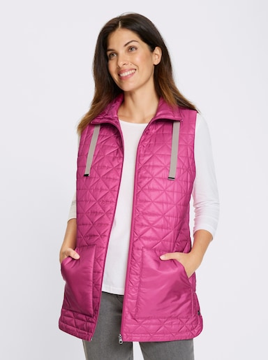 Steppweste mit Druckknöpfen - fuchsia