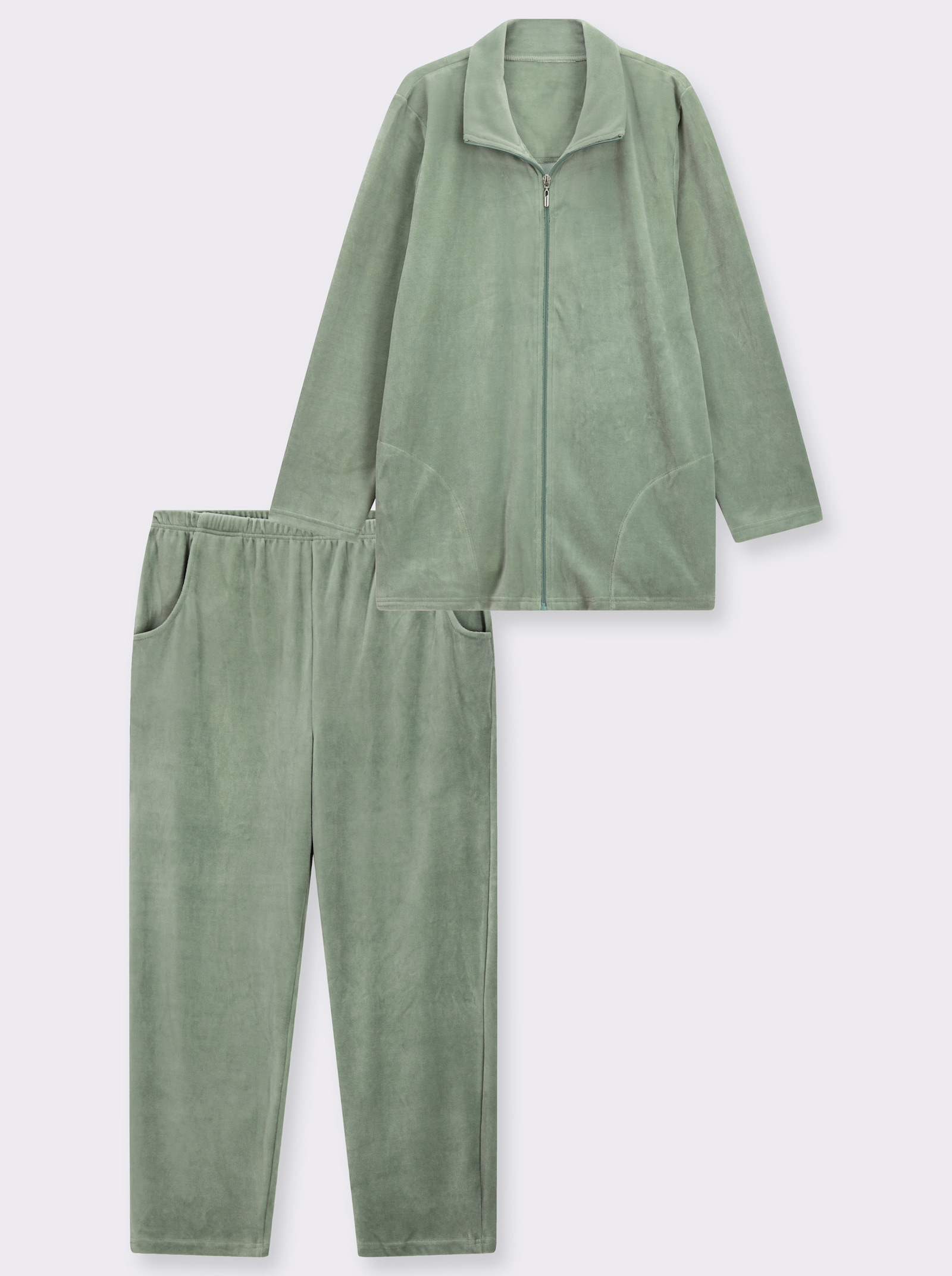 Comtessa Hausanzug mit jeweils 2 Taschen - grün