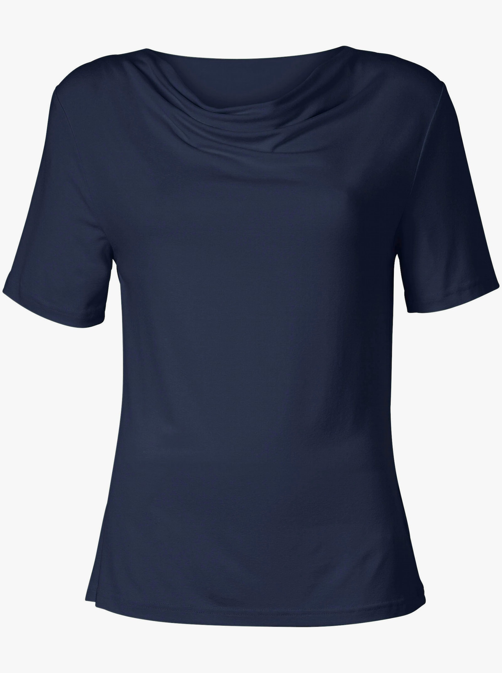 Wasserfallshirt mit kurzen Ärmeln - marine