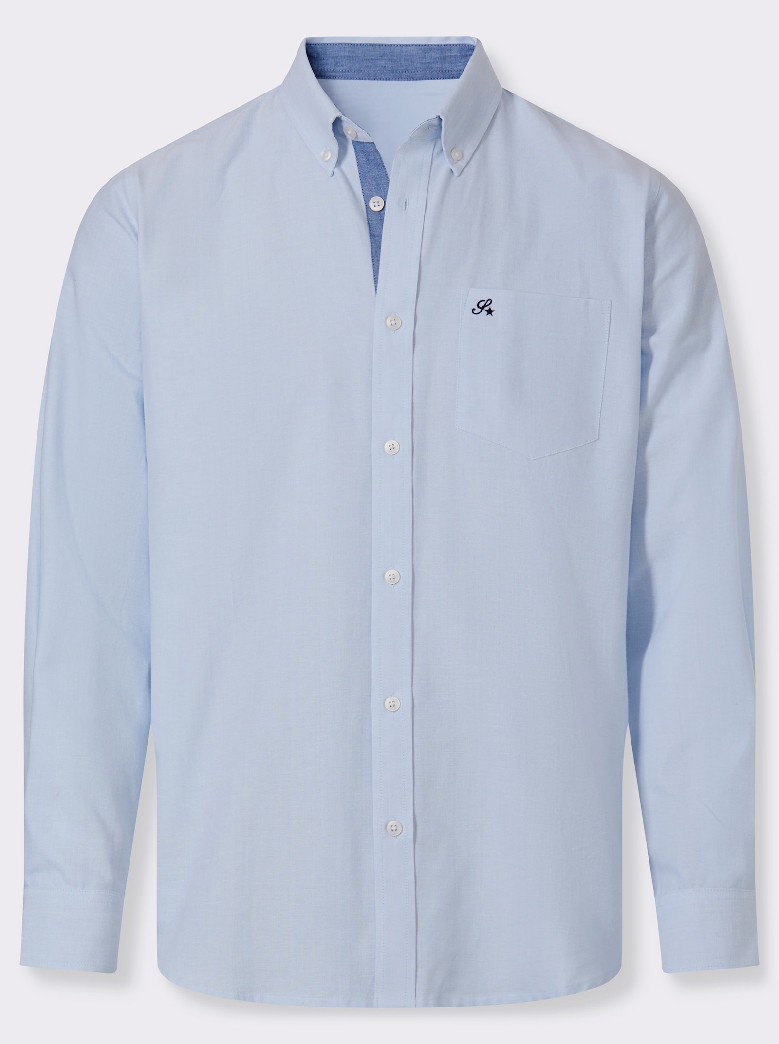 Marco Donati Langarmhemd - hellblau-meliert