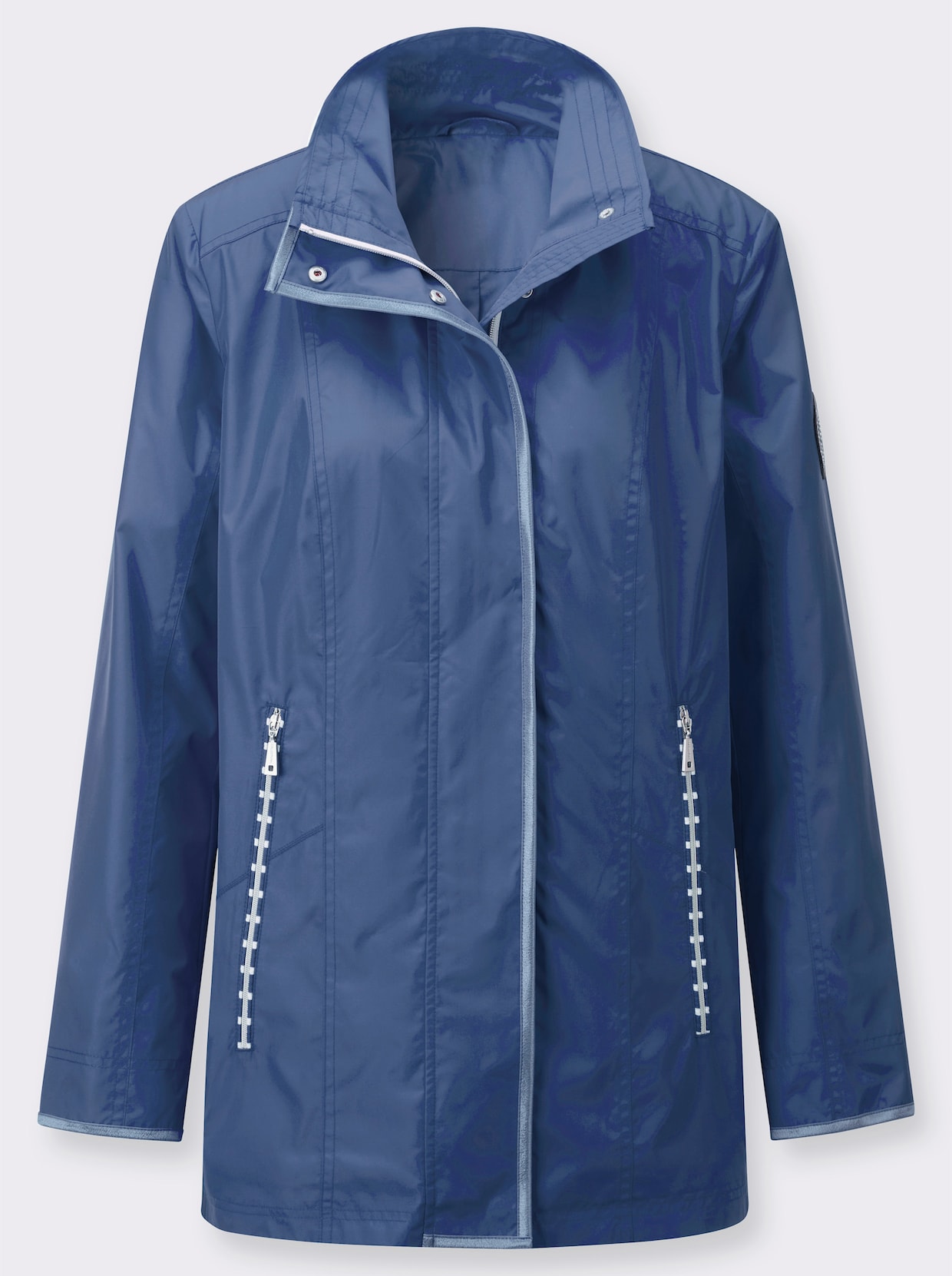 Jacke - jeansblau-weiß