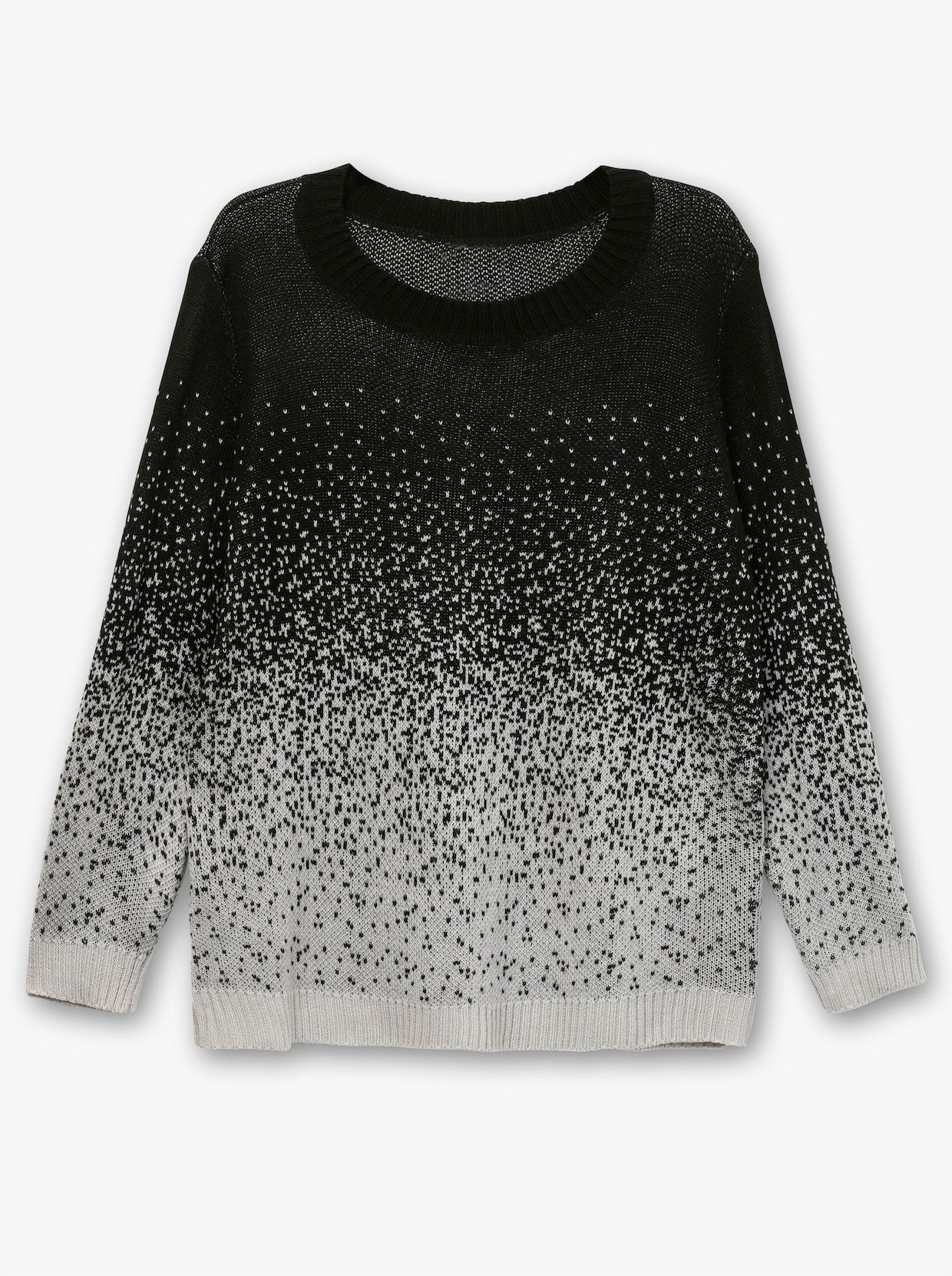 Jacquardpullover - schwarz-gemustert