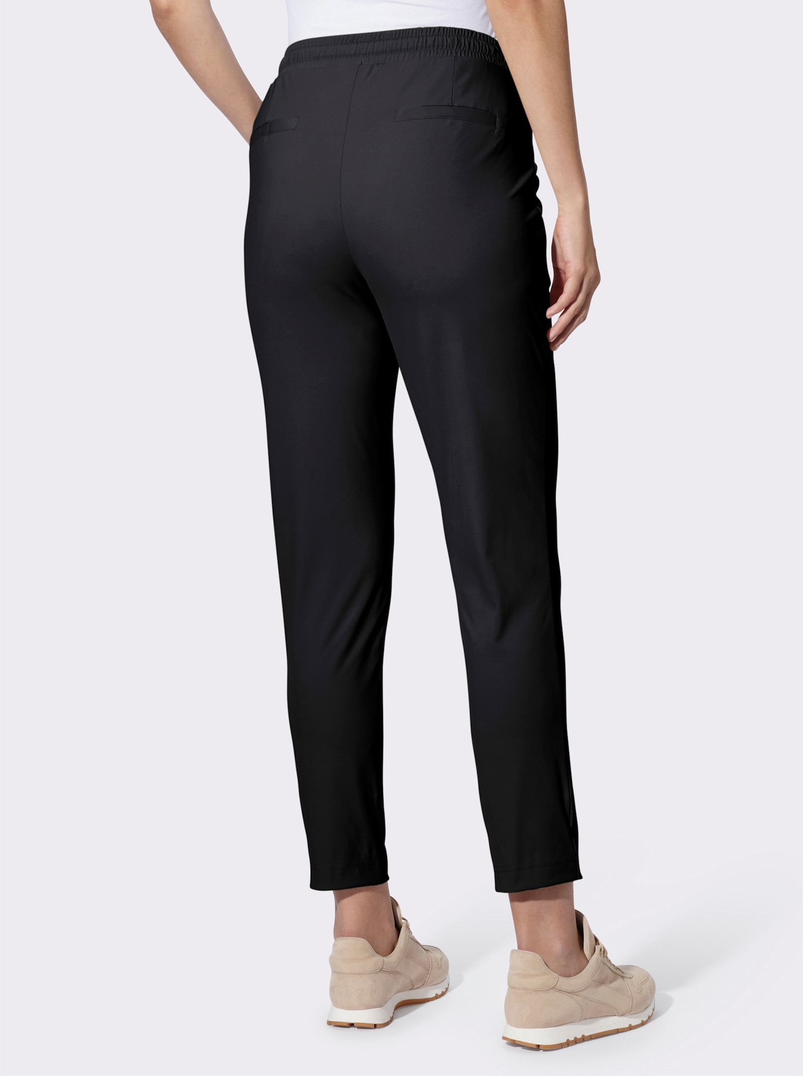 heine Jogg Pants mit Kontrast-Kordel - schwarz