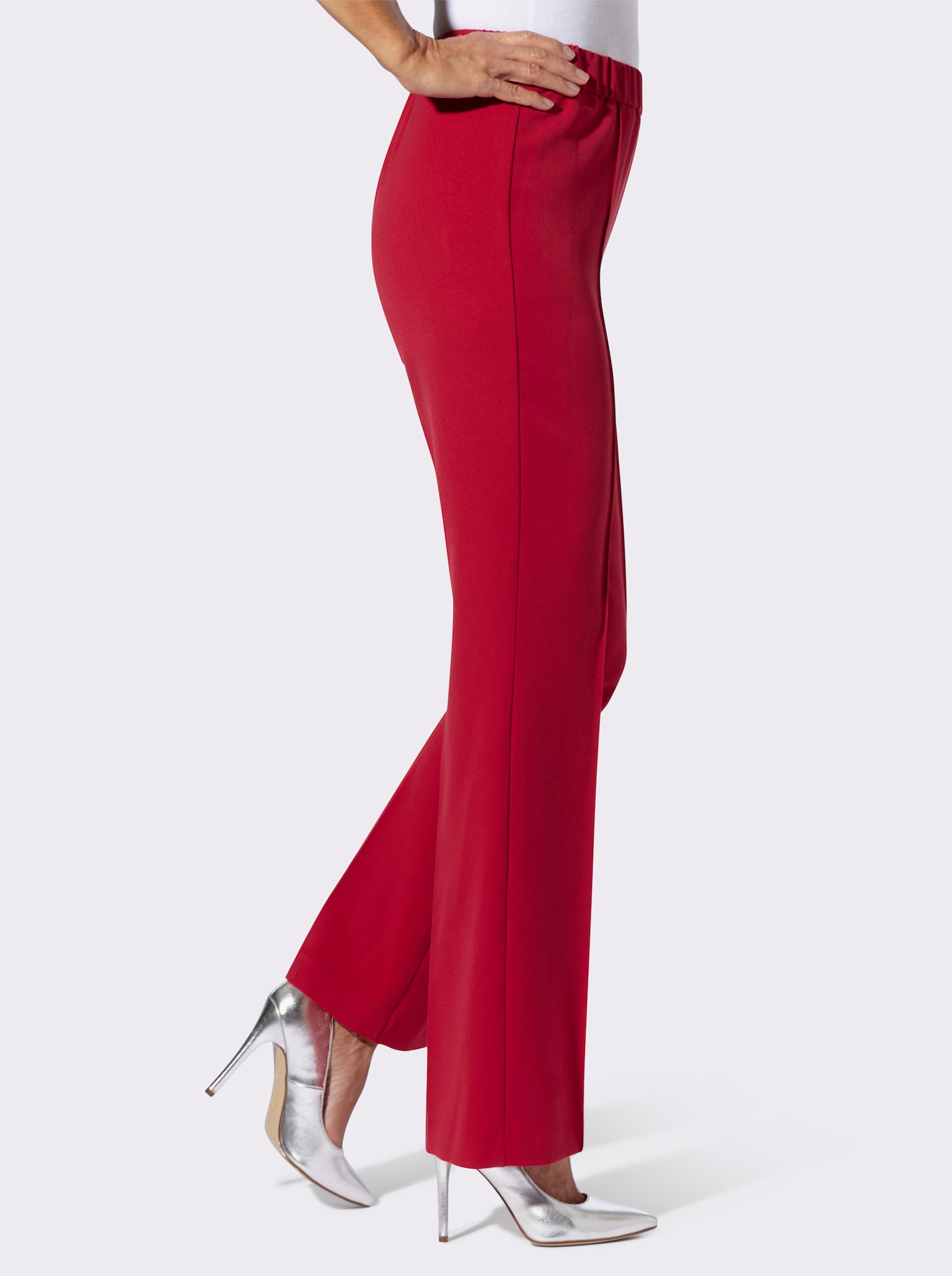 Anzughose mit Dehnbund - rot