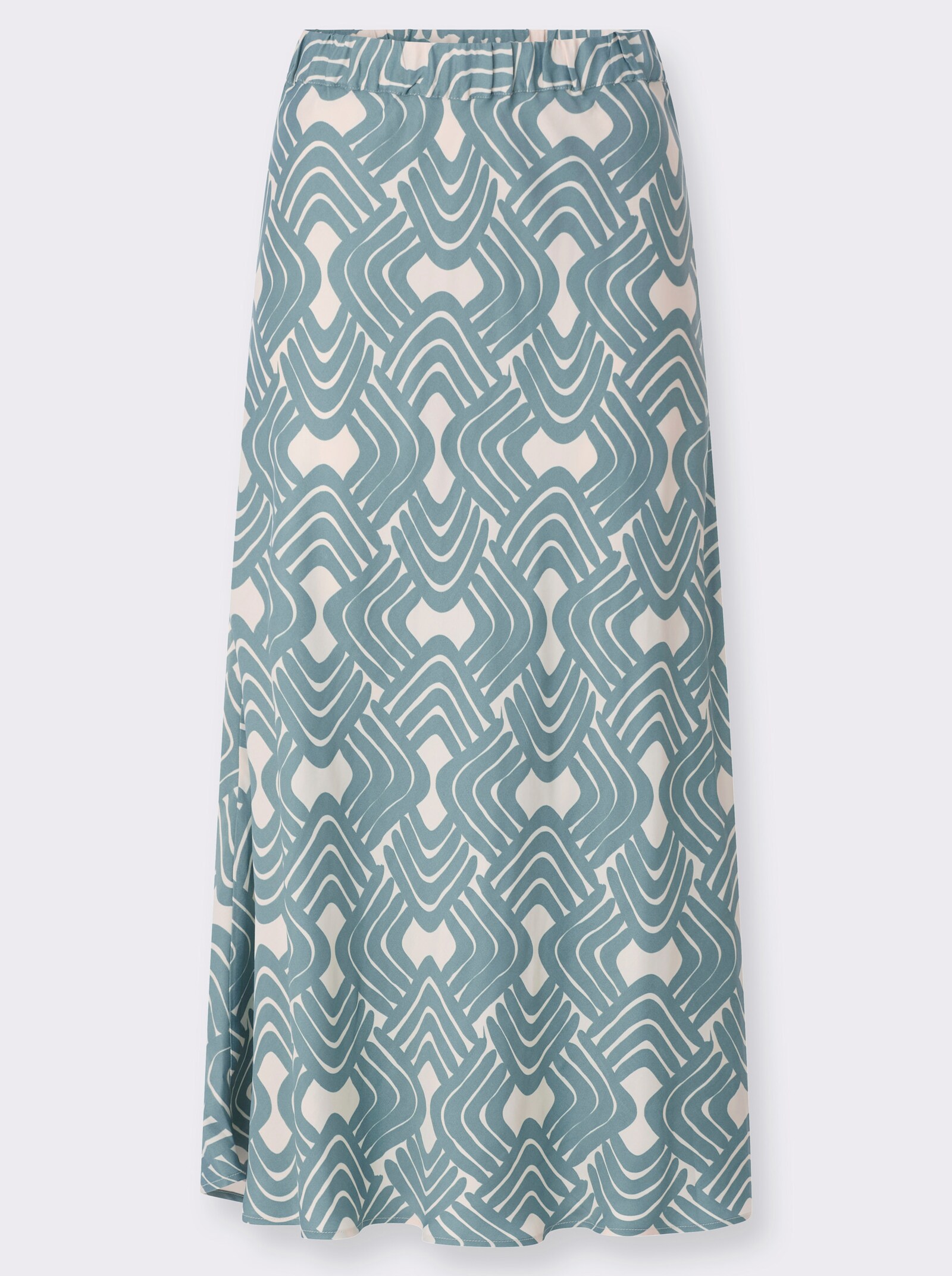 Schlupfrock im grafischen Druckmuster - jade-champagner-bedruckt