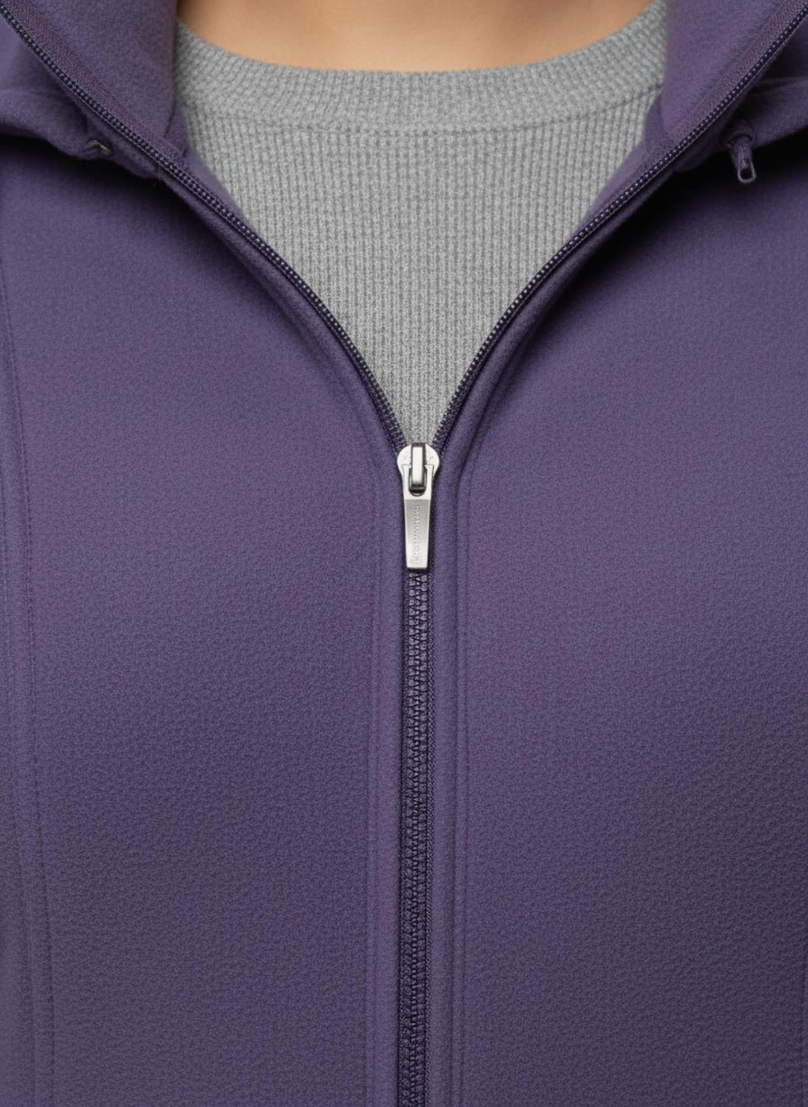 Fleecejacke mit abnehmbarer Kapuze - lila