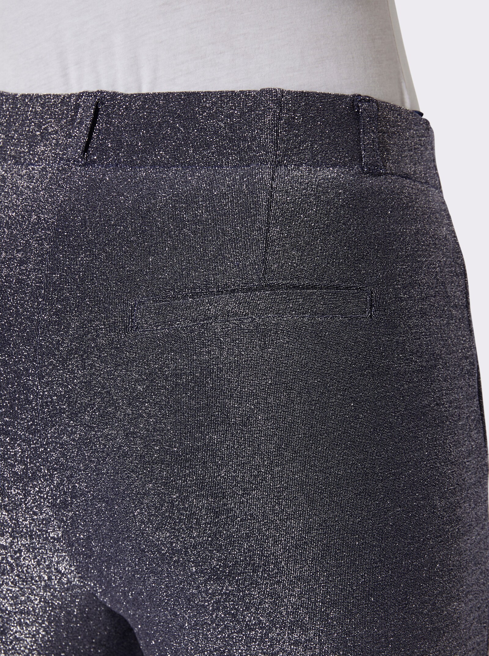 Jerseyhose mit Glanzgarn - silberfarben-marine