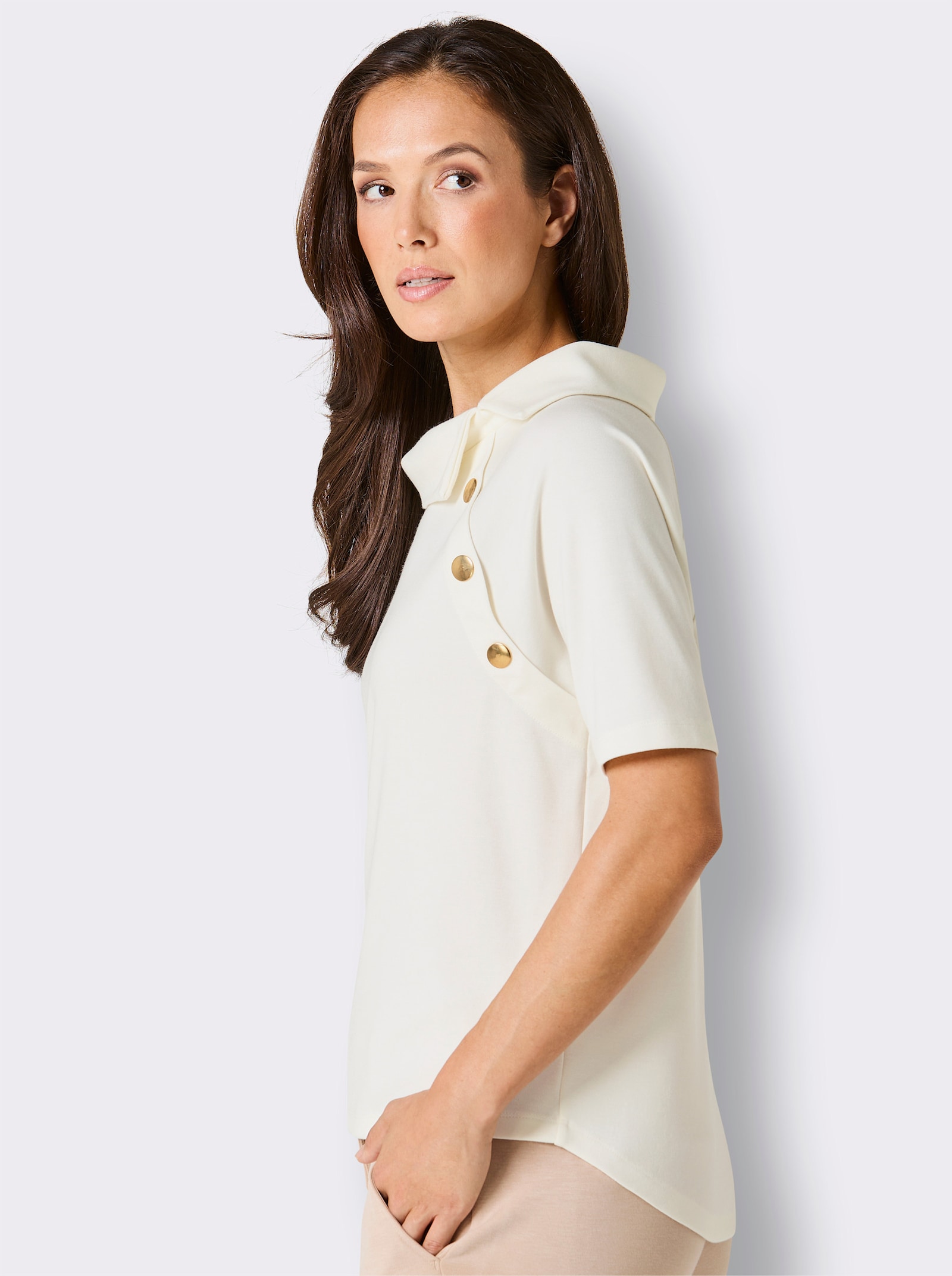 CREATION L PREMIUM Kurzarmshirt - ecru