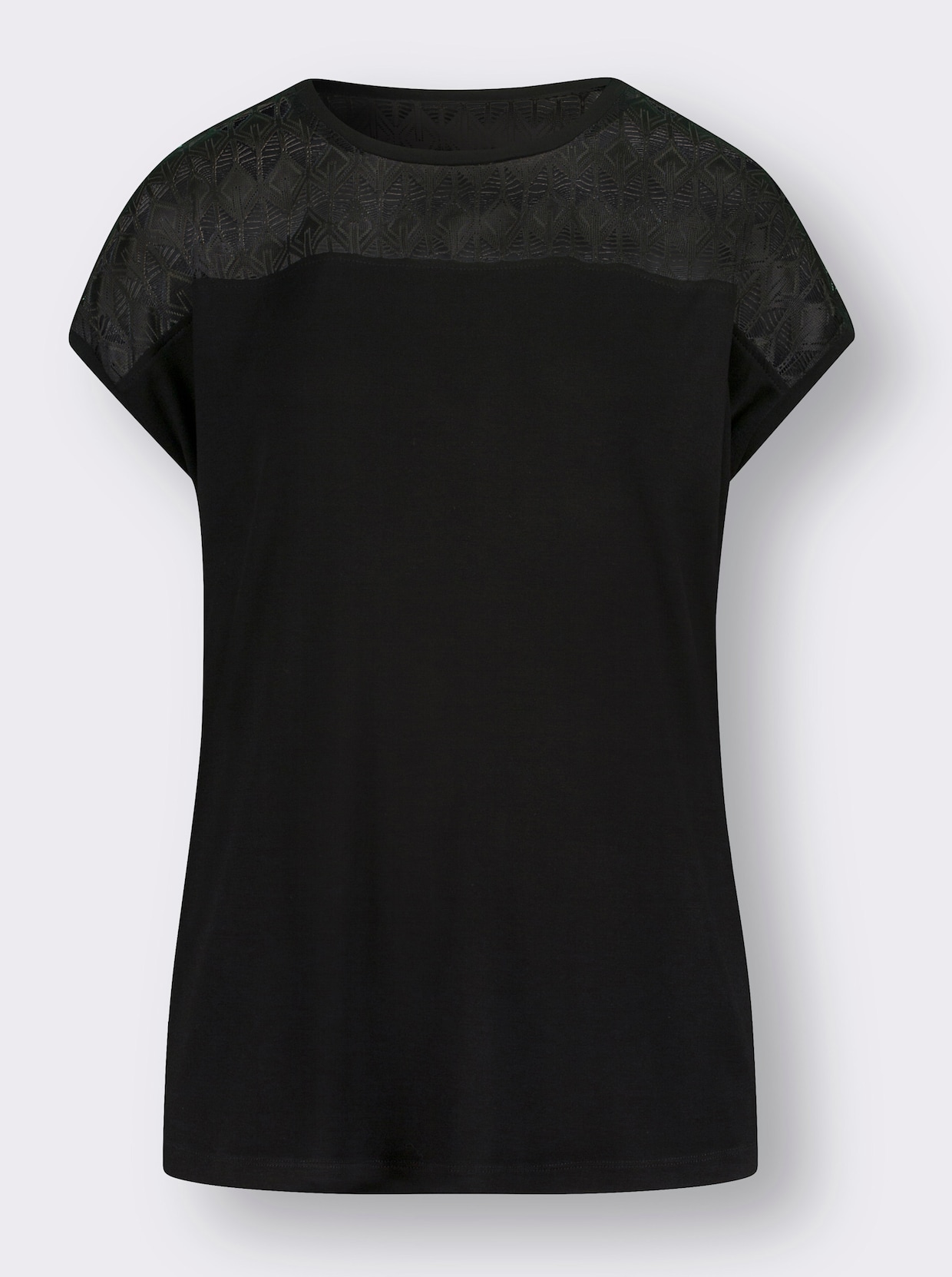 Rundhals-Shirt - schwarz