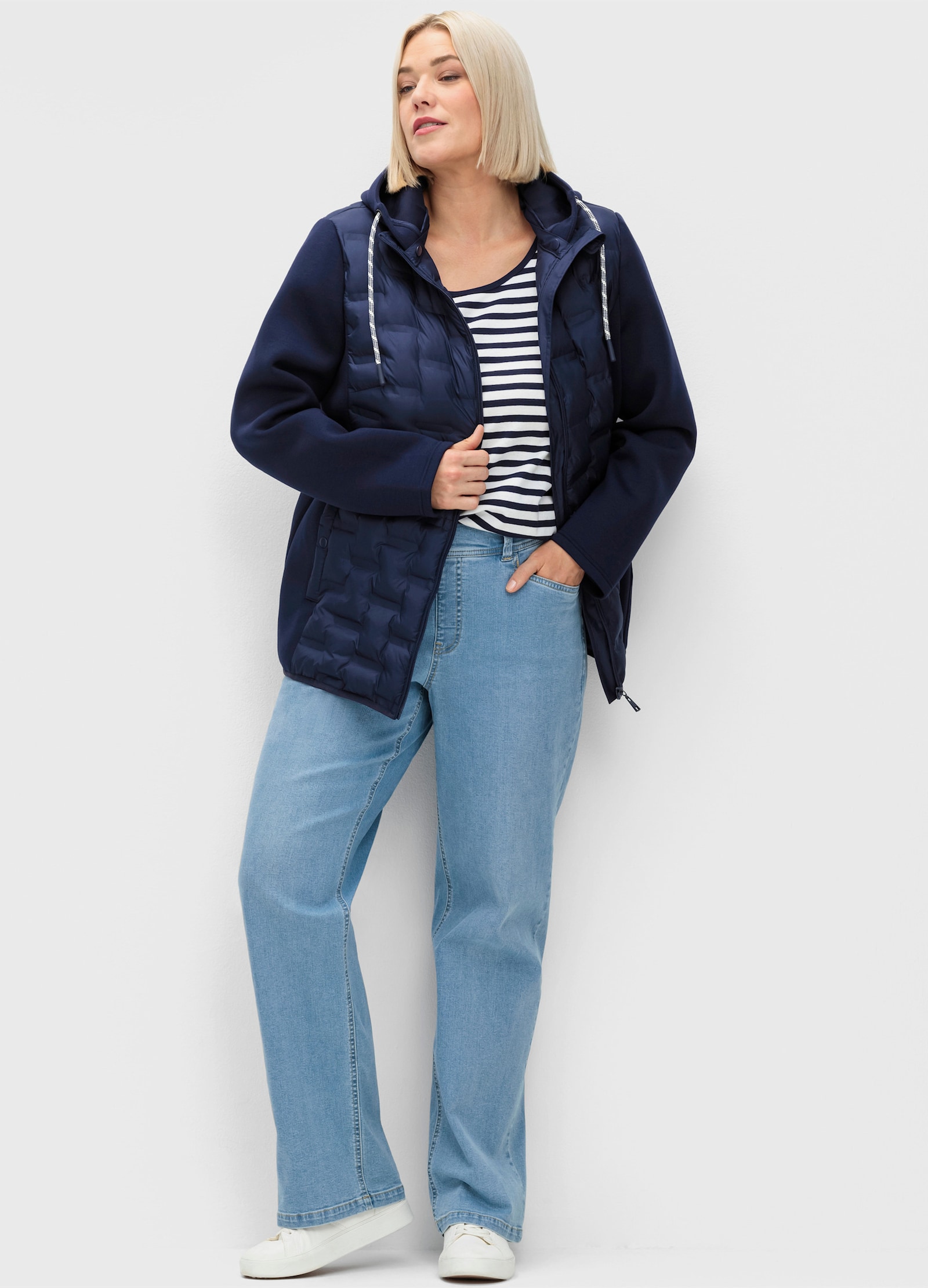 sheego Schlupfjeans mit durchgängig weitem Bein - light blue-denim