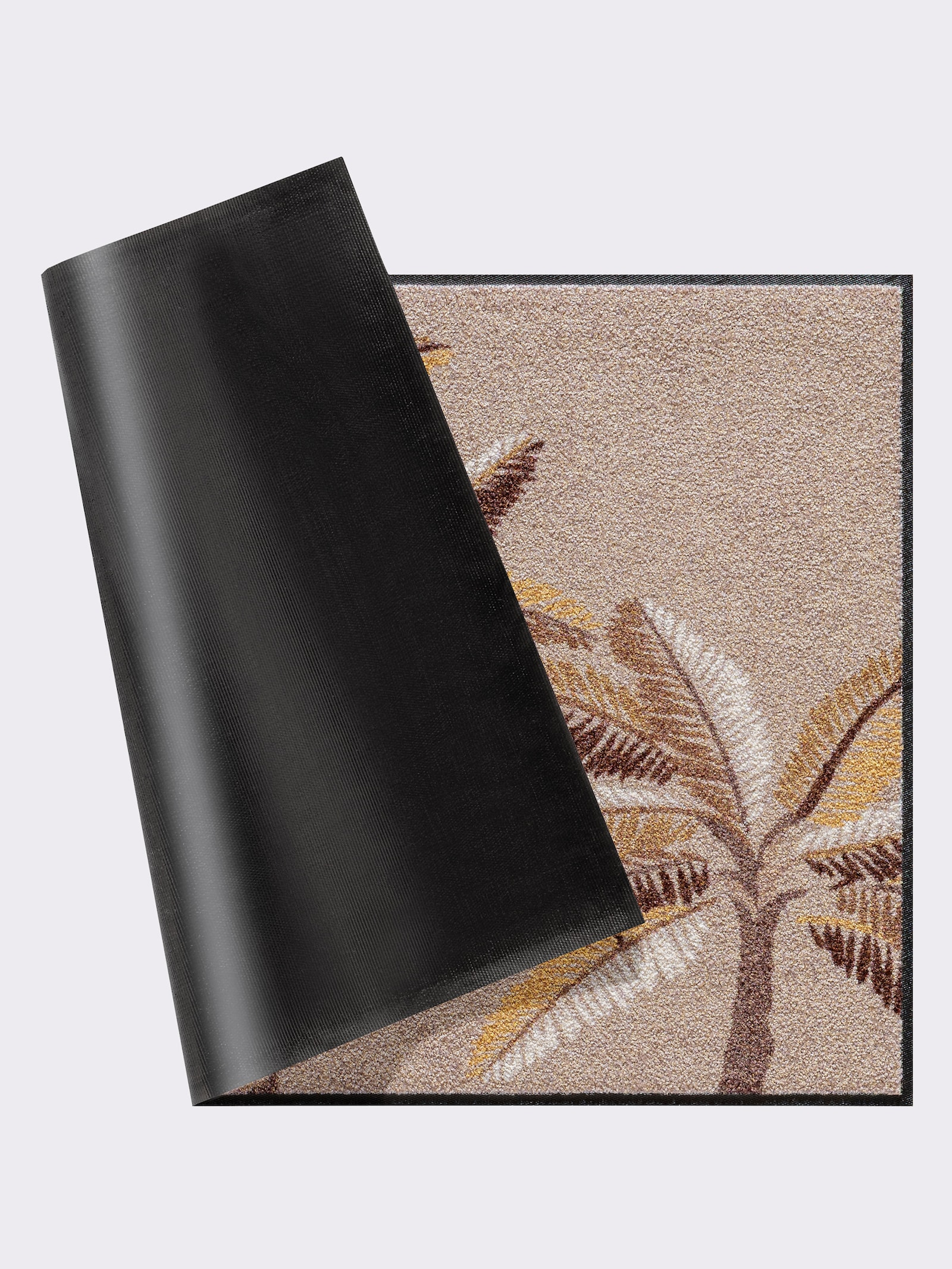 Salonloewe Fußmatte mit rutschhemmender Rückseite - sand-taupe-bedruckt