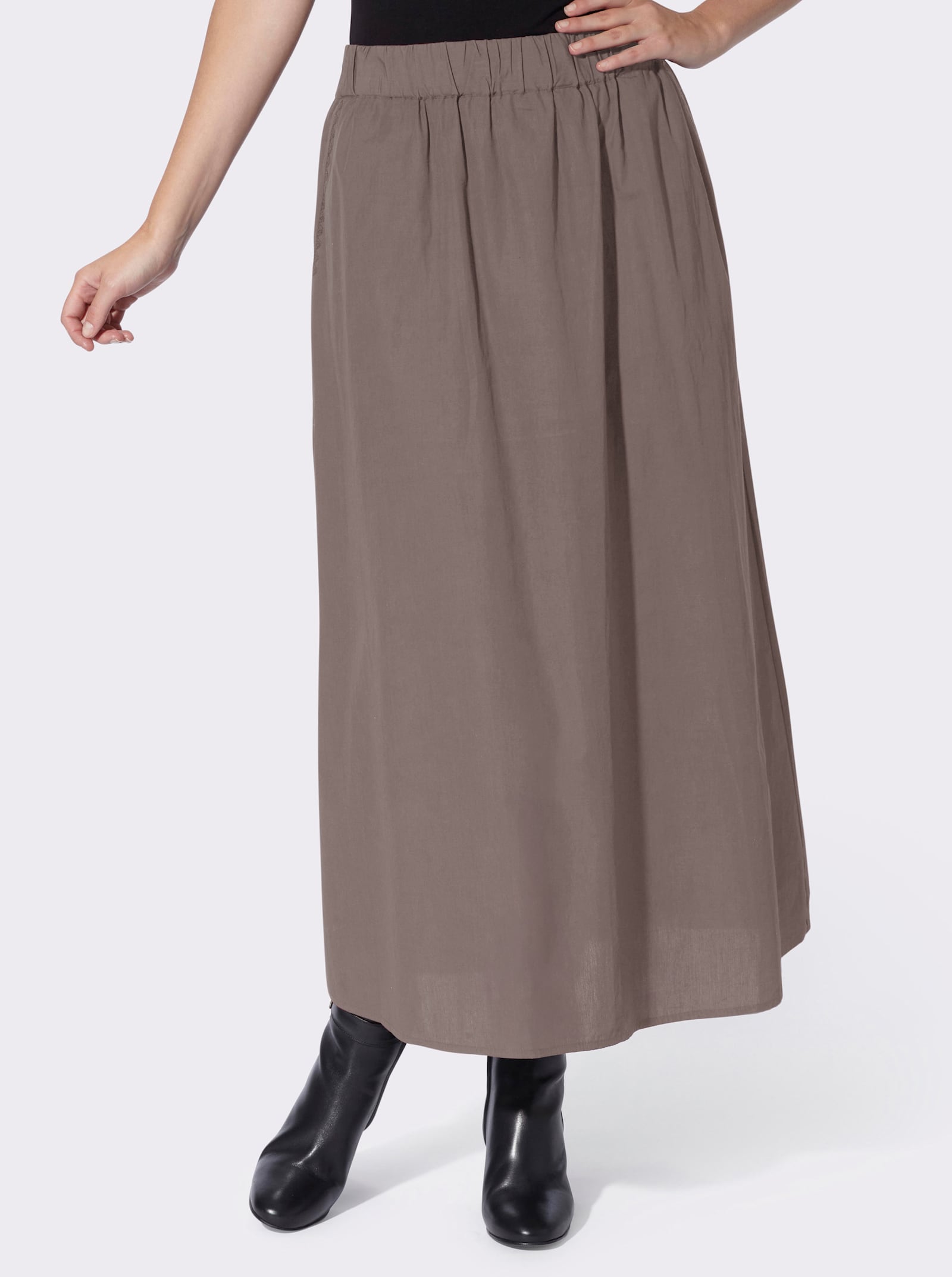 heine A-Linien-Rock mit Dehnbund - dunkeltaupe