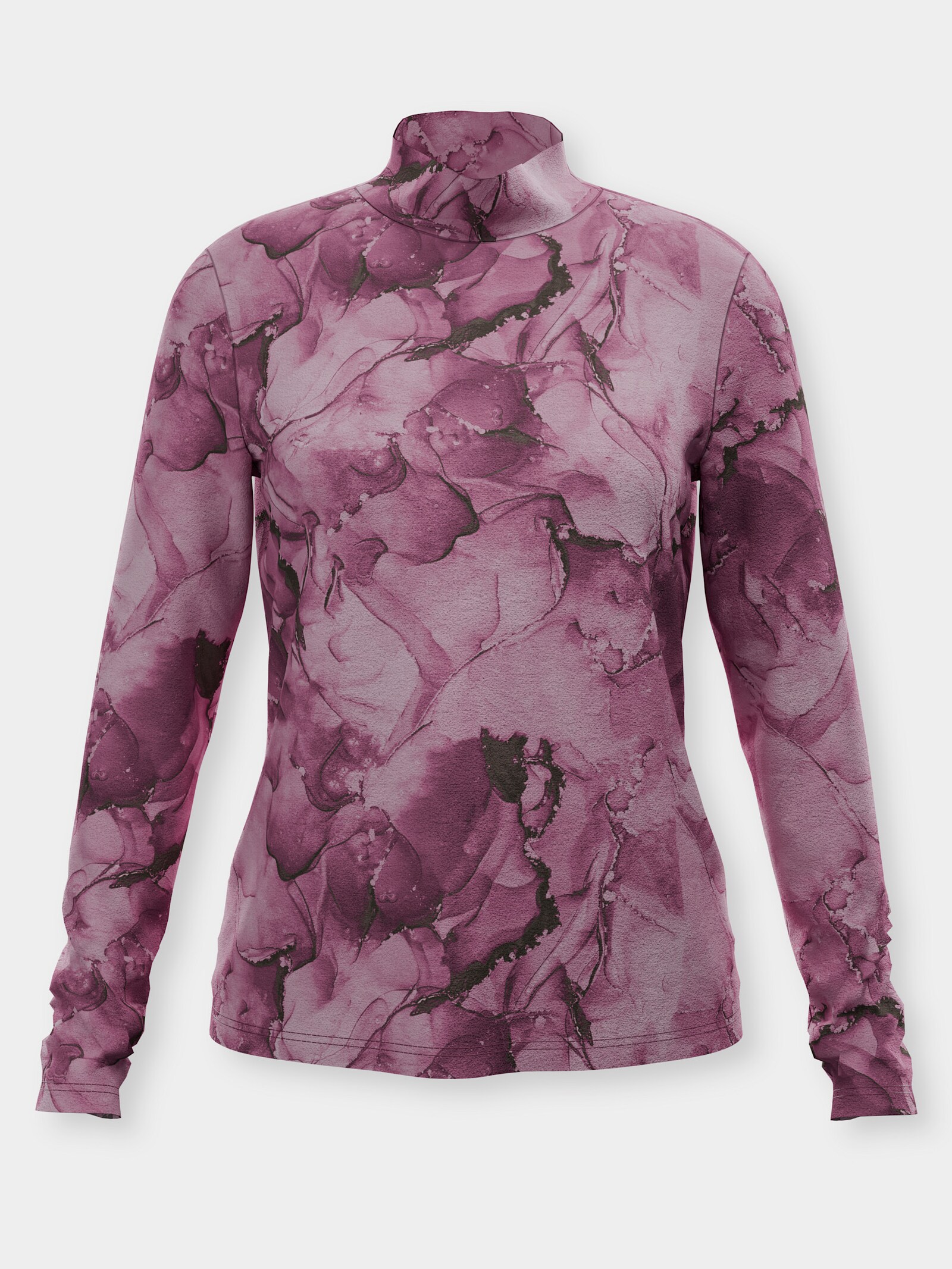 Stehkragenshirt mit Allover-Druck - malve-dunkelblau-bedruckt