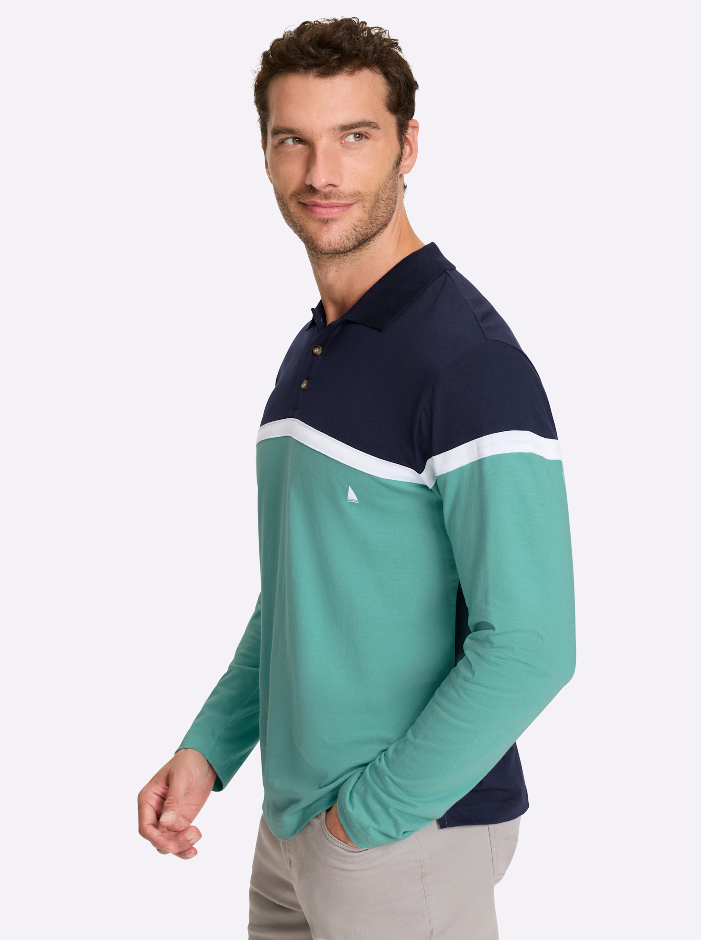 Thumbnail - Langarm-Poloshirt